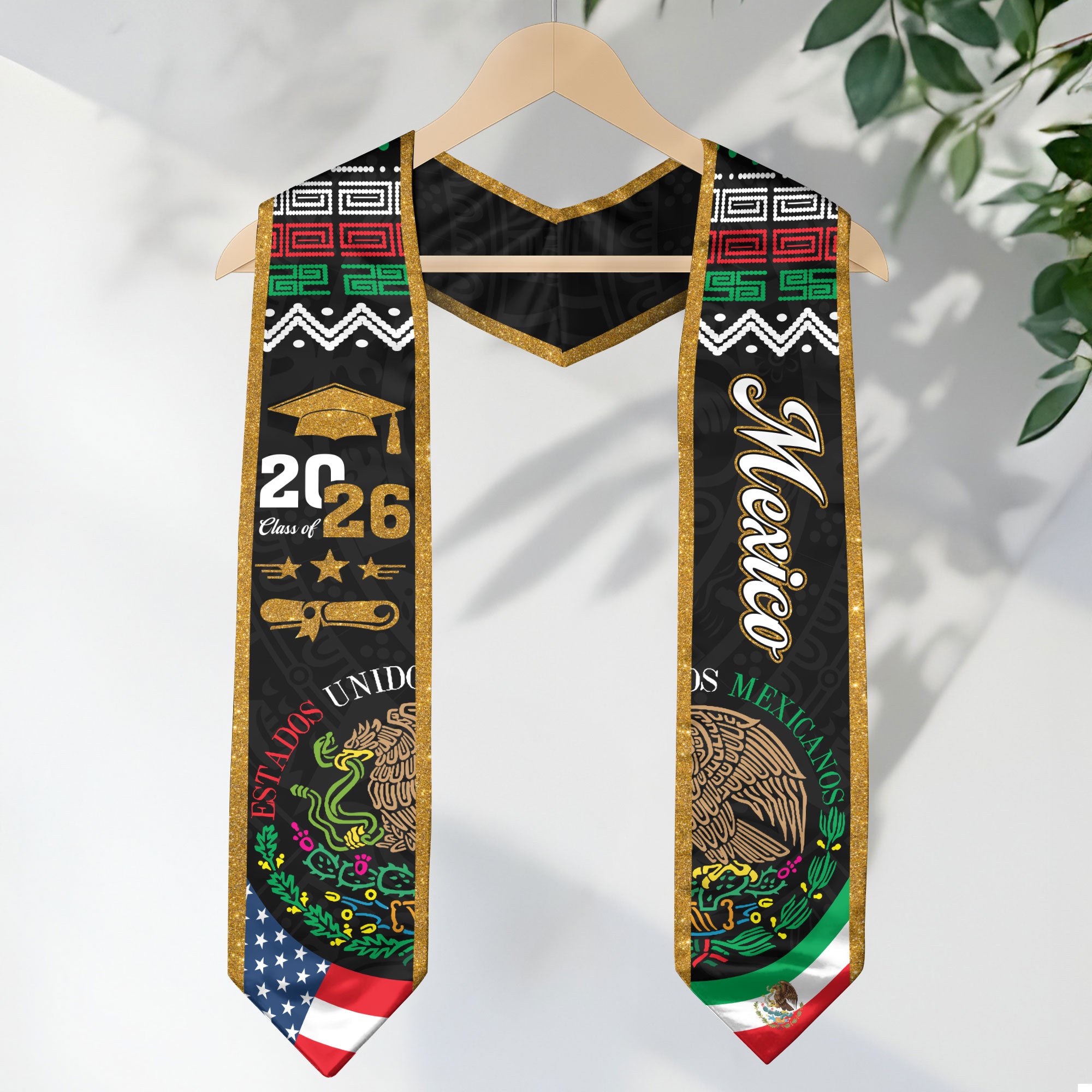 Mexico 2026 Stole, Mexican Sash for Graduation Outfit