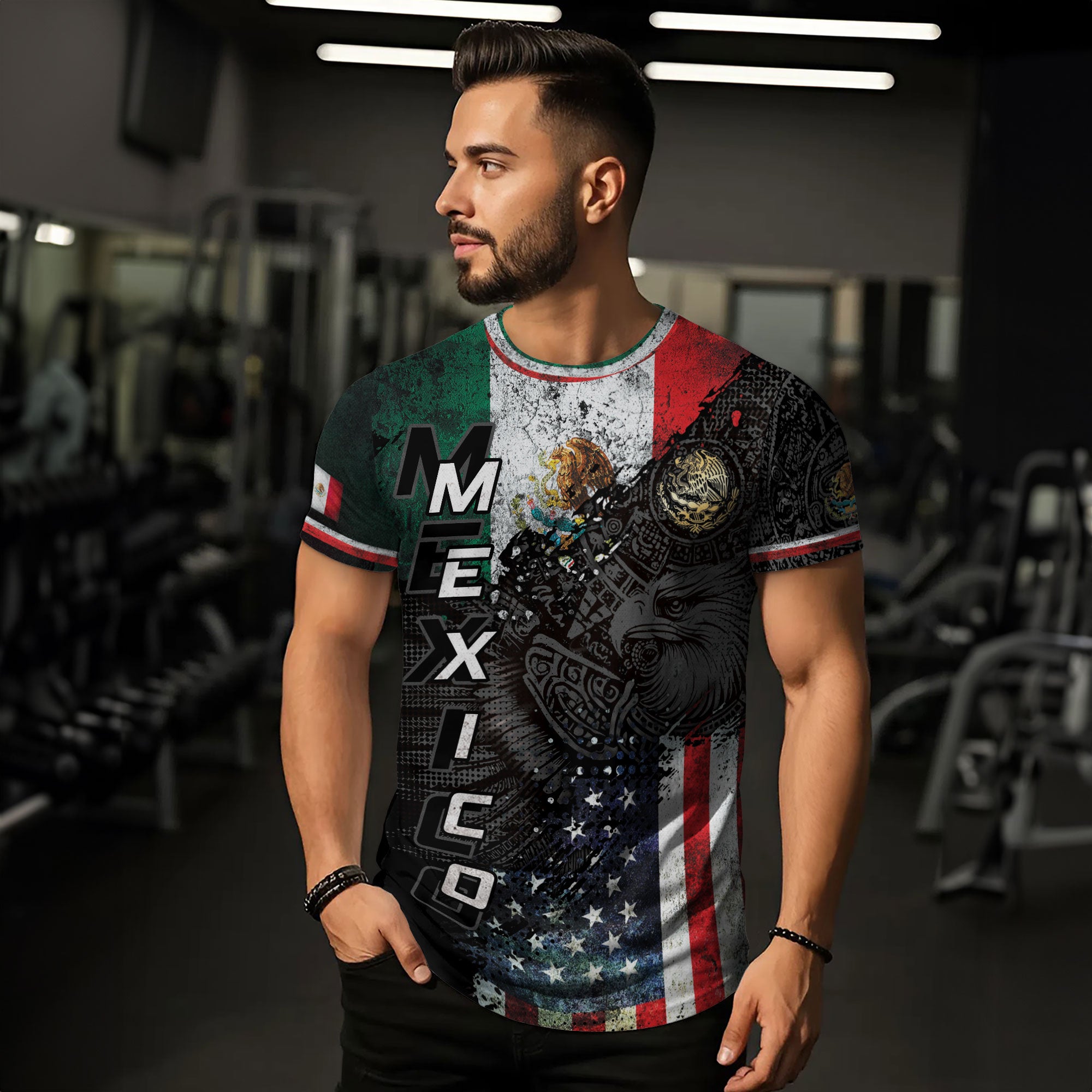 Mexico USA Flag Eagle Heritage Power Unity Identity Shirt
