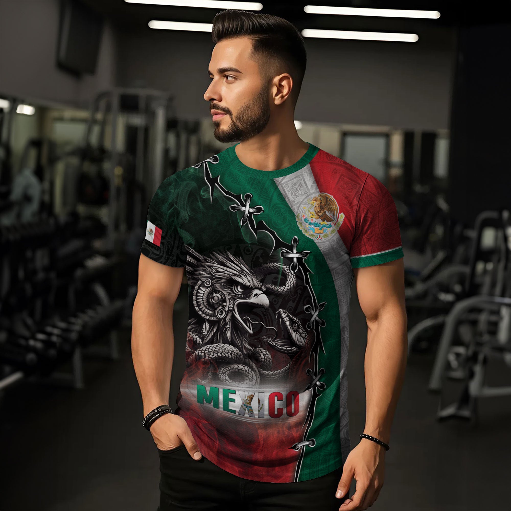 Mexico Flag Eagle Aztec Warrior Heritage Pride Spirit Legacy Shirt