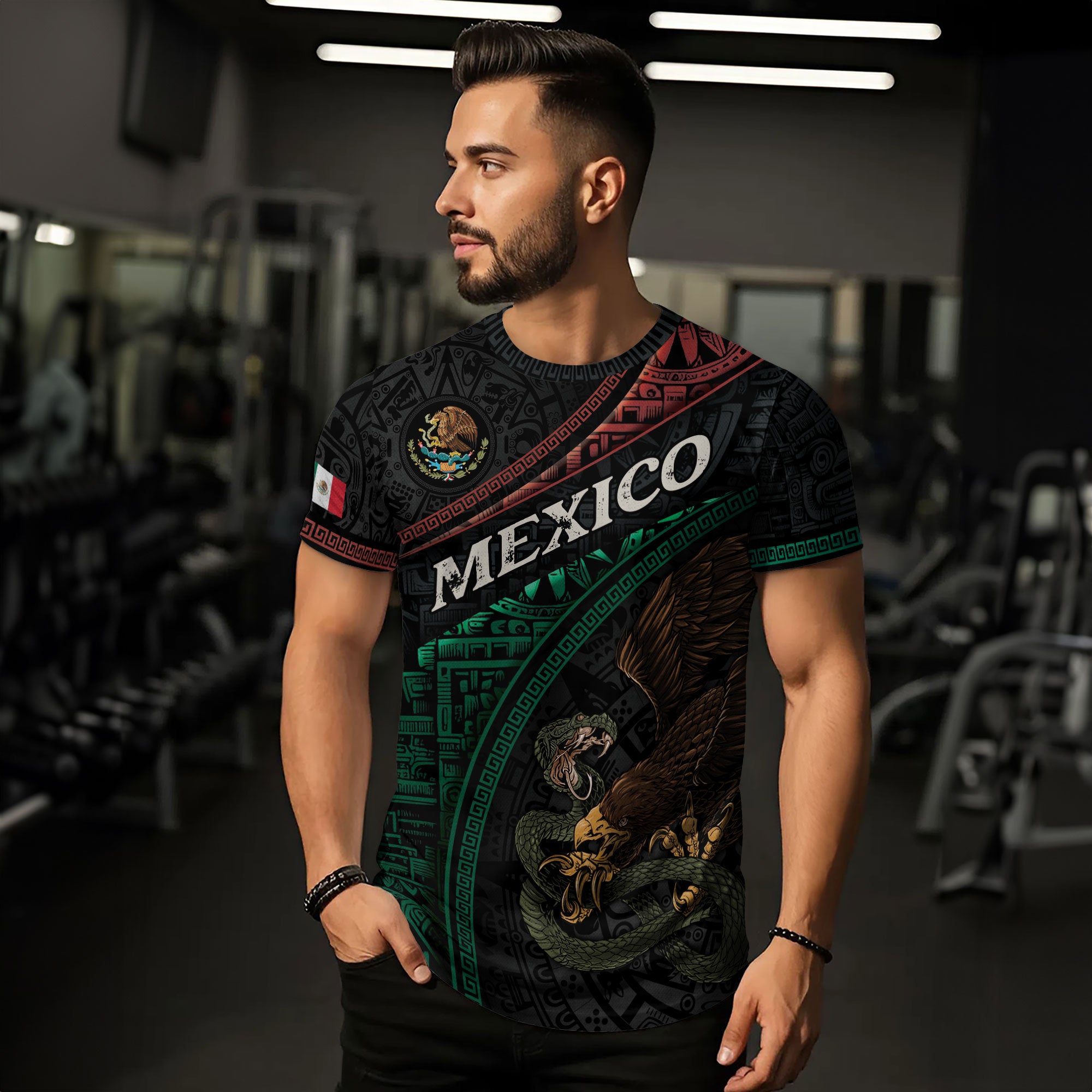 Mexico Flag Aztec Eagle Warrior Heritage Pride Spirit Legacy Shirt