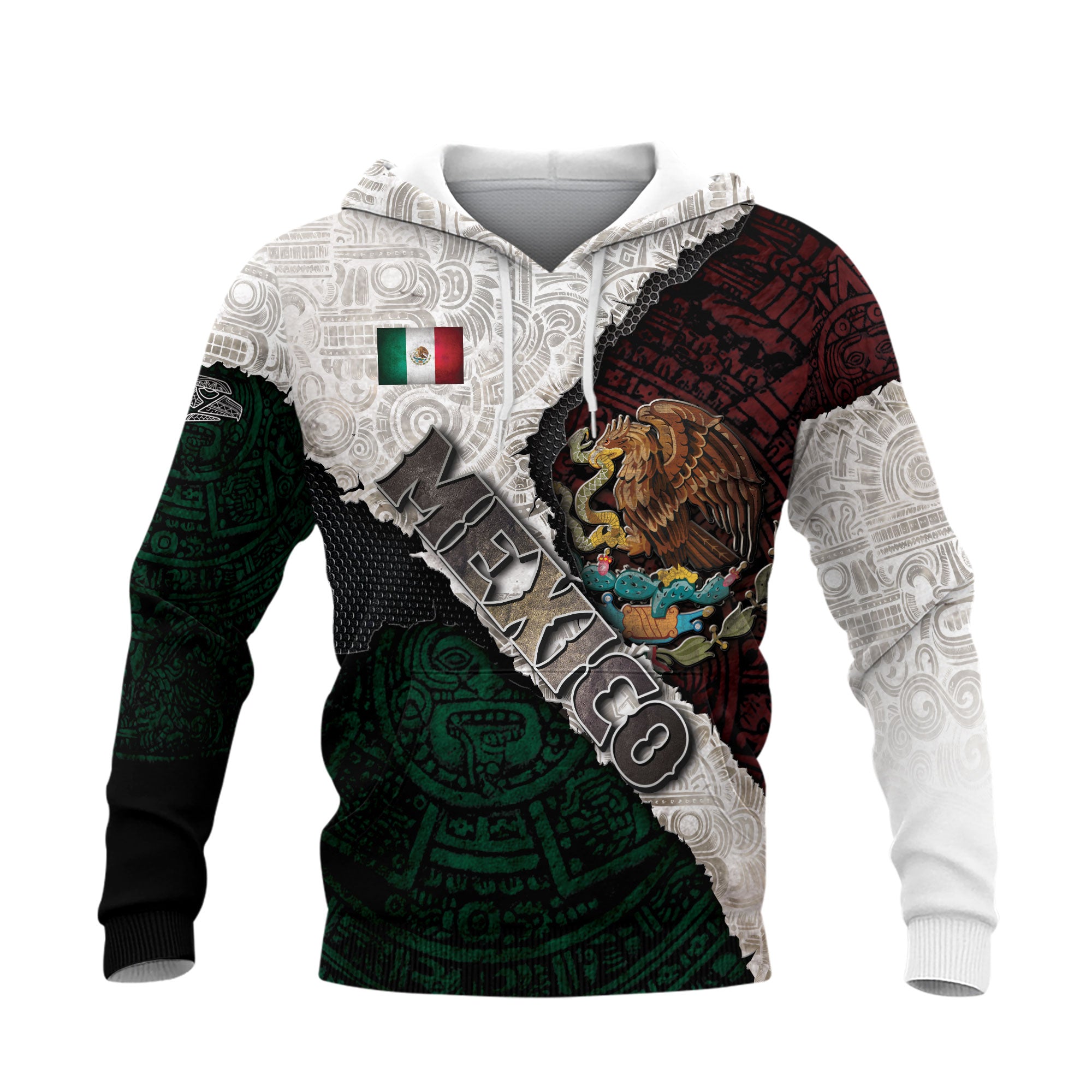 Mexico Flag Eagle Aztec Heritage Pride Warrior Legacy Culture Hoodie