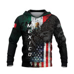 Mexico USA Flag Eagle Aztec Heritage Pride Unity Legacy Hoodie