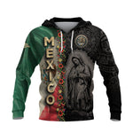 Mexico Flag Guadalupe Aztec Floral Heritage Legacy Cultural Pride Hoodie