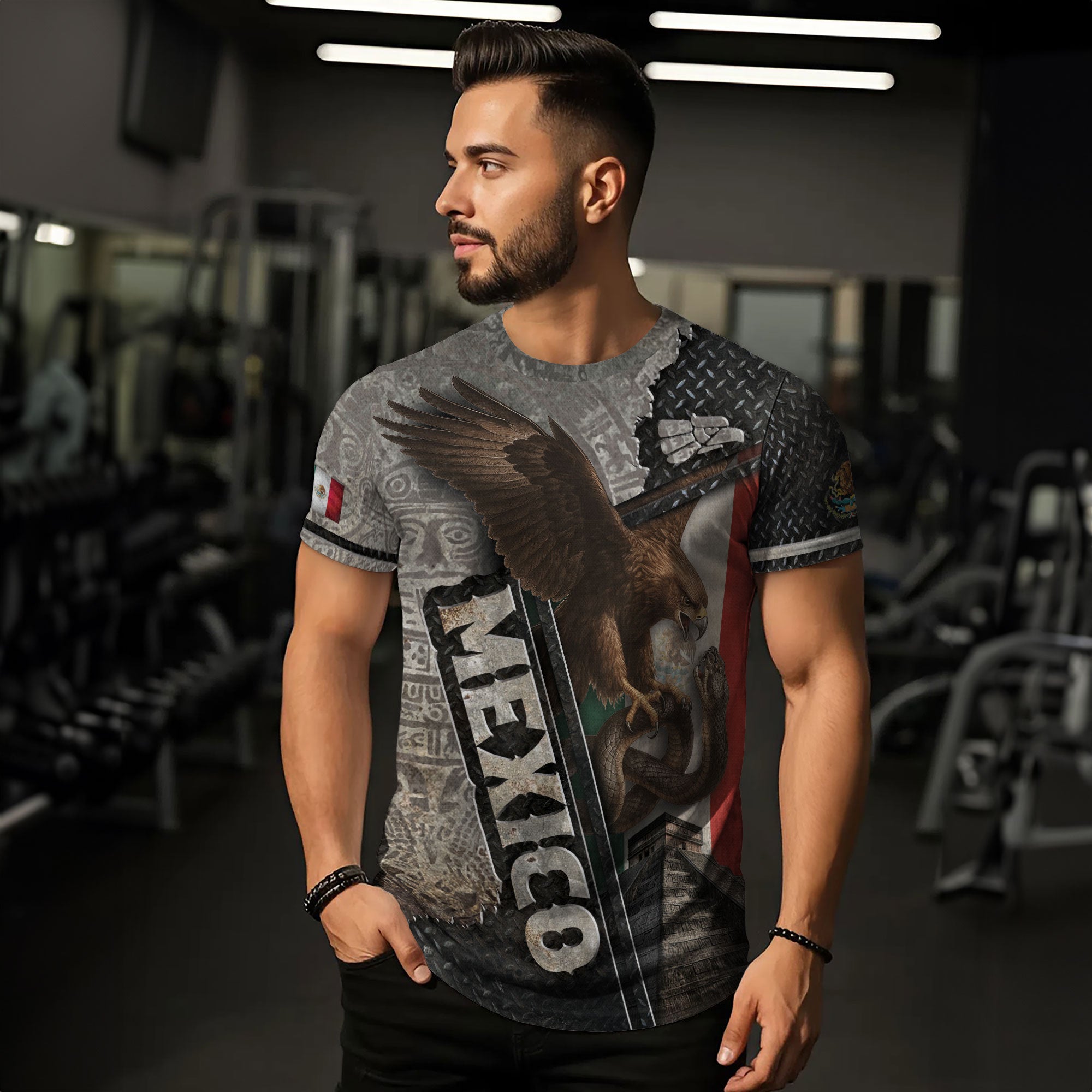 Mexican Eagle Serpent Aztec Pyramid Heritage Warrior Shirt