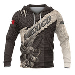 Mexico Aztec Pyramid Eagle Serpent Heritage Stone Pattern Warrior Pride Hoodie