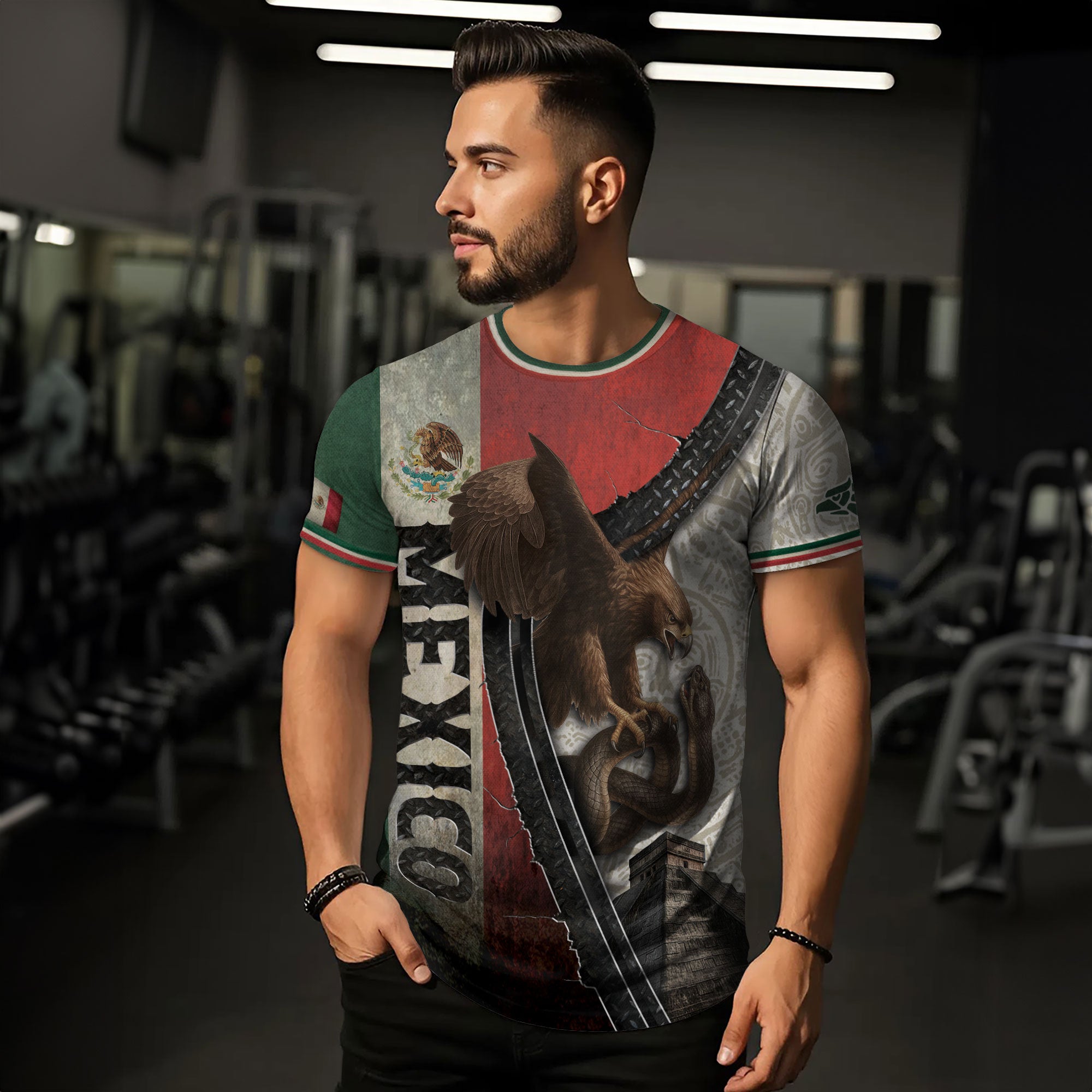Mexico Flag Eagle Serpent Aztec Pyramid Heritage Pride Legacy Warrior Shirt