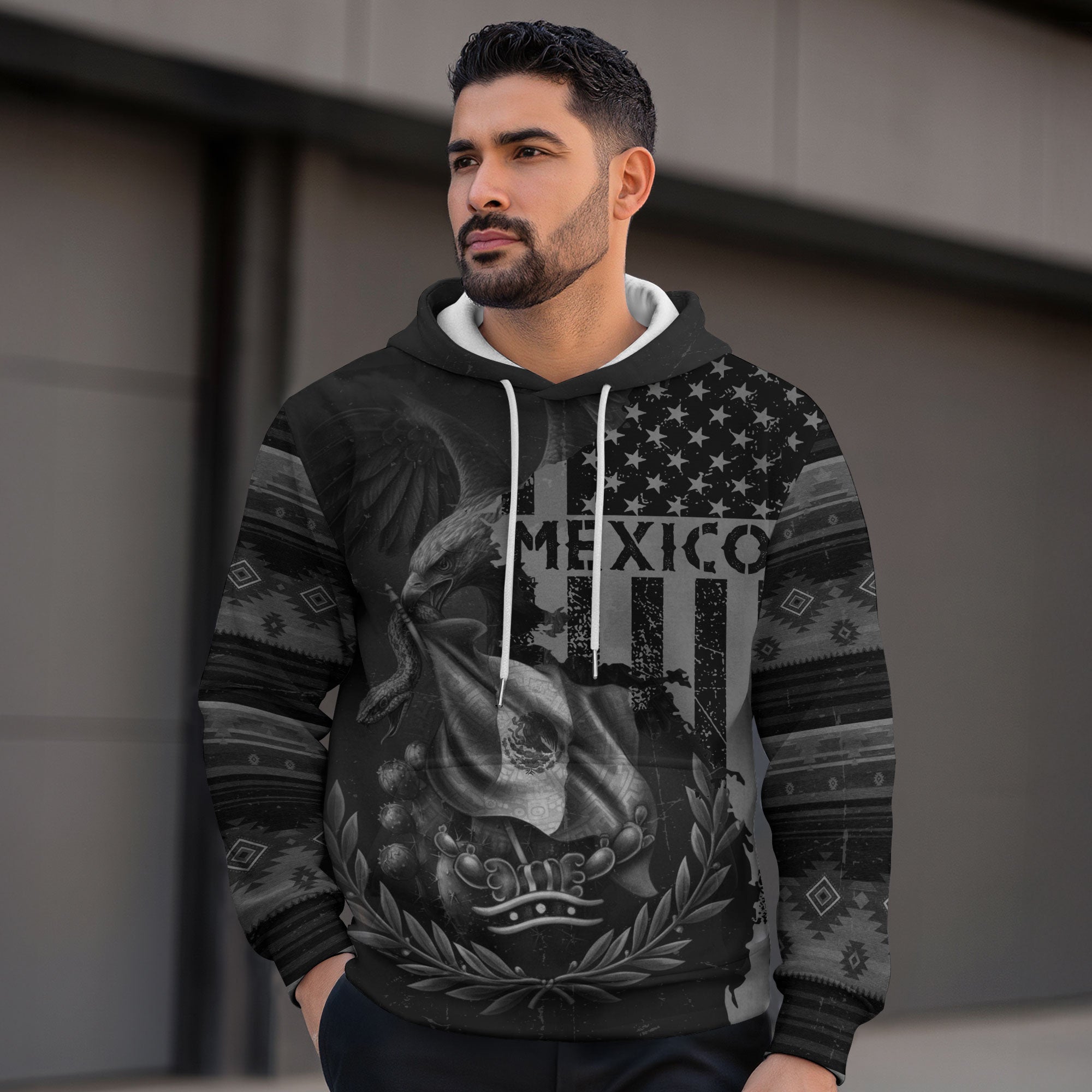 Sudadera De Mexico Aztec Eagle Tribal Cultural Symbol Graphic Para Hombre Hoodie