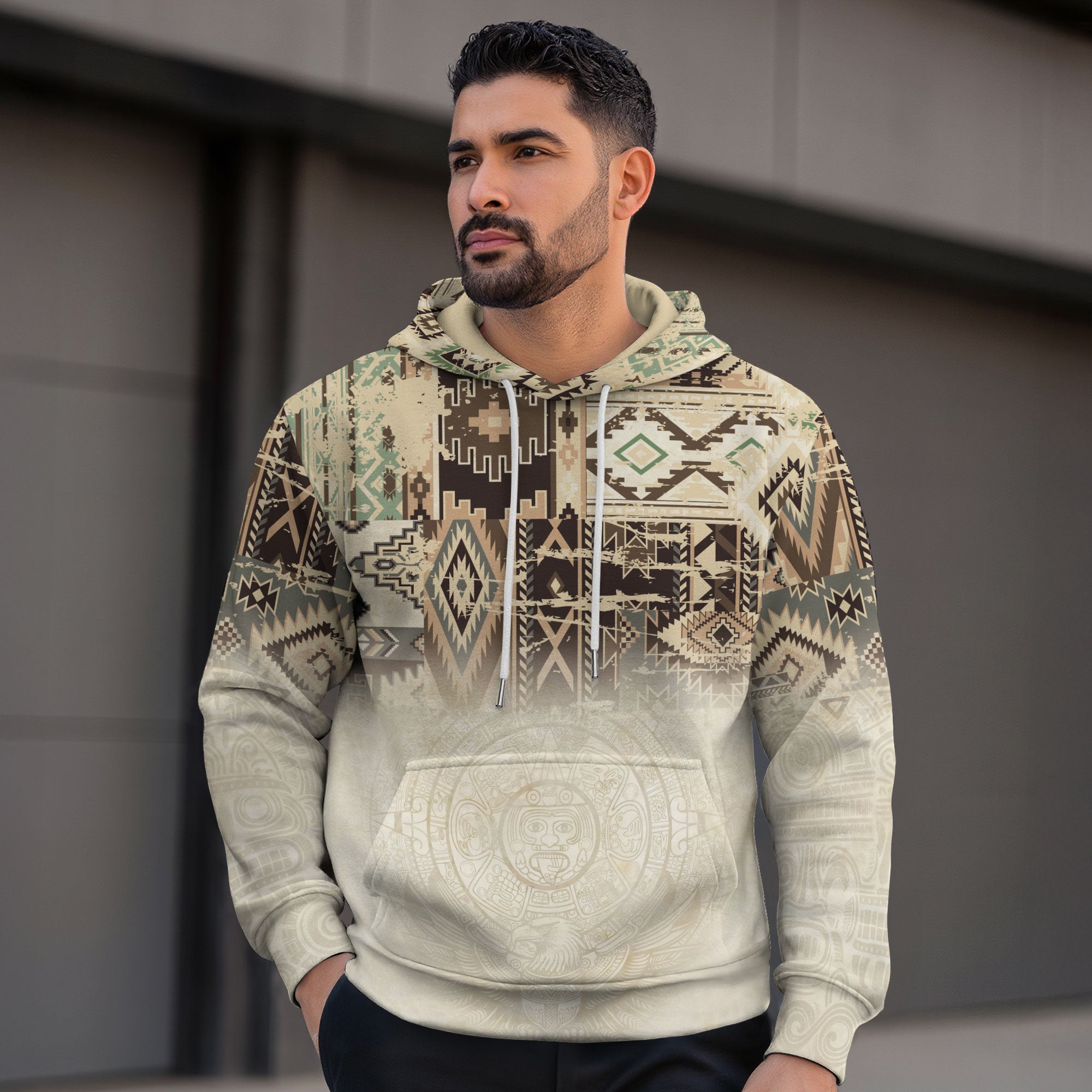 Sudadera con capucha del calendario azteca de piedra solar de México, símbolo antiguo, herencia, orgullo guerrero