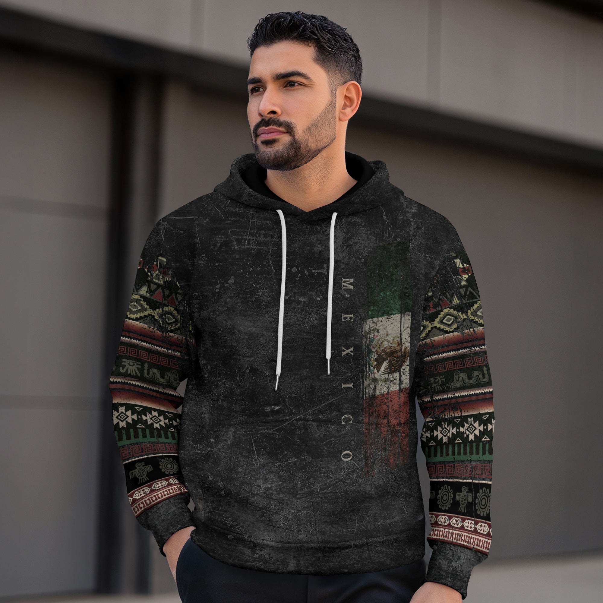 Sudadera con capucha del calendario azteca de piedra solar de México, símbolo antiguo, herencia, orgullo guerrero