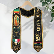 Mexican Graduation Stole Mexico Sash Aztec Virgin Mary Cross Eagle 2026