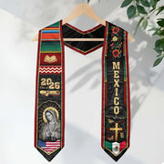 Mexican Graduation Stole Mexico Sash Aztec Virgin Mary Bible Cross 2026