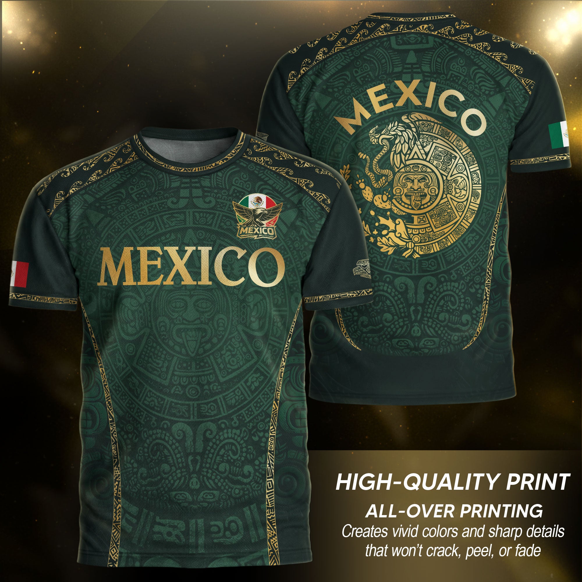 Mexico National Pride Soccer Jersey Gold Green, Culture and Legacy Collection