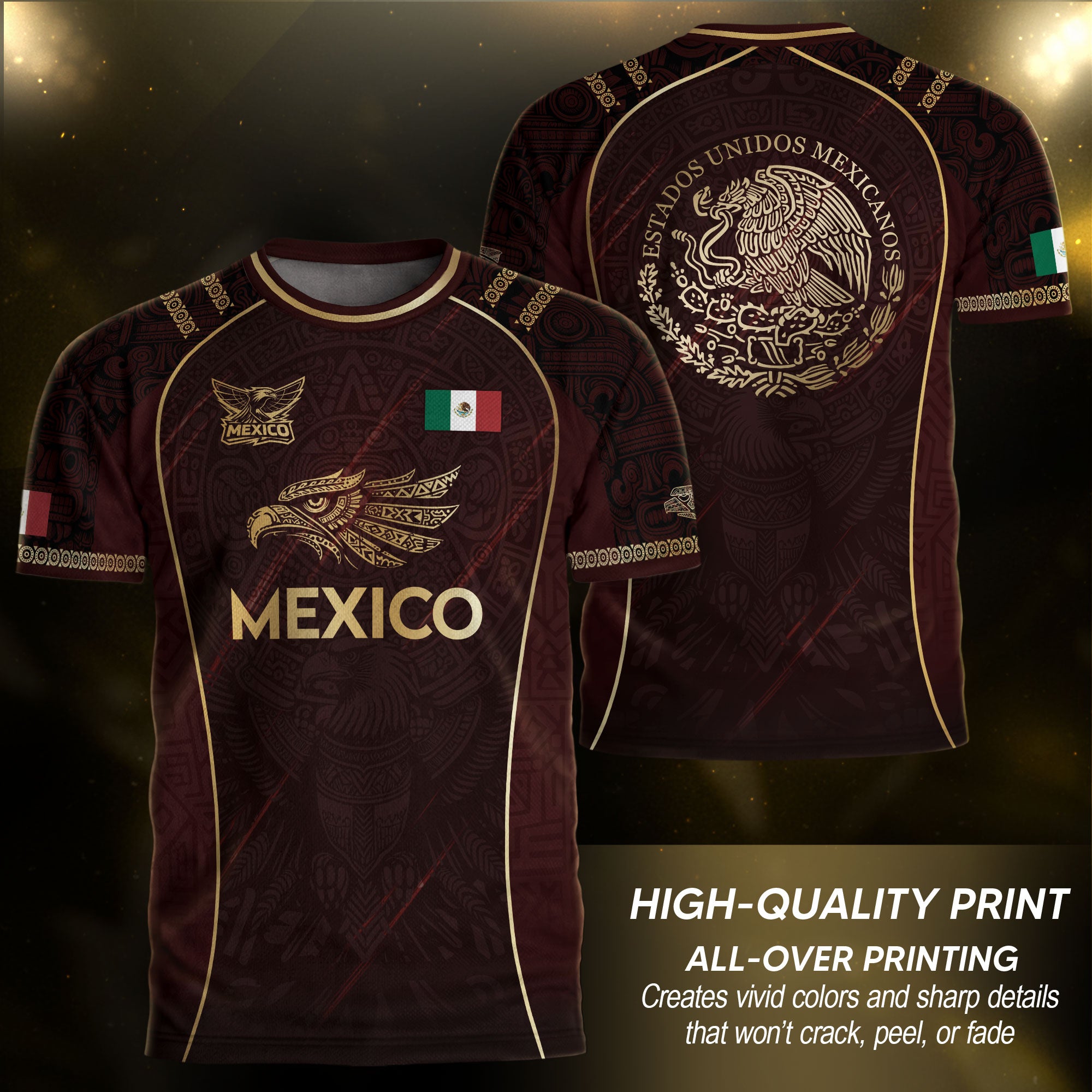 Mexico Cultural Heritage Soccer Jersey Red And Gold, Pride Beyond the Game