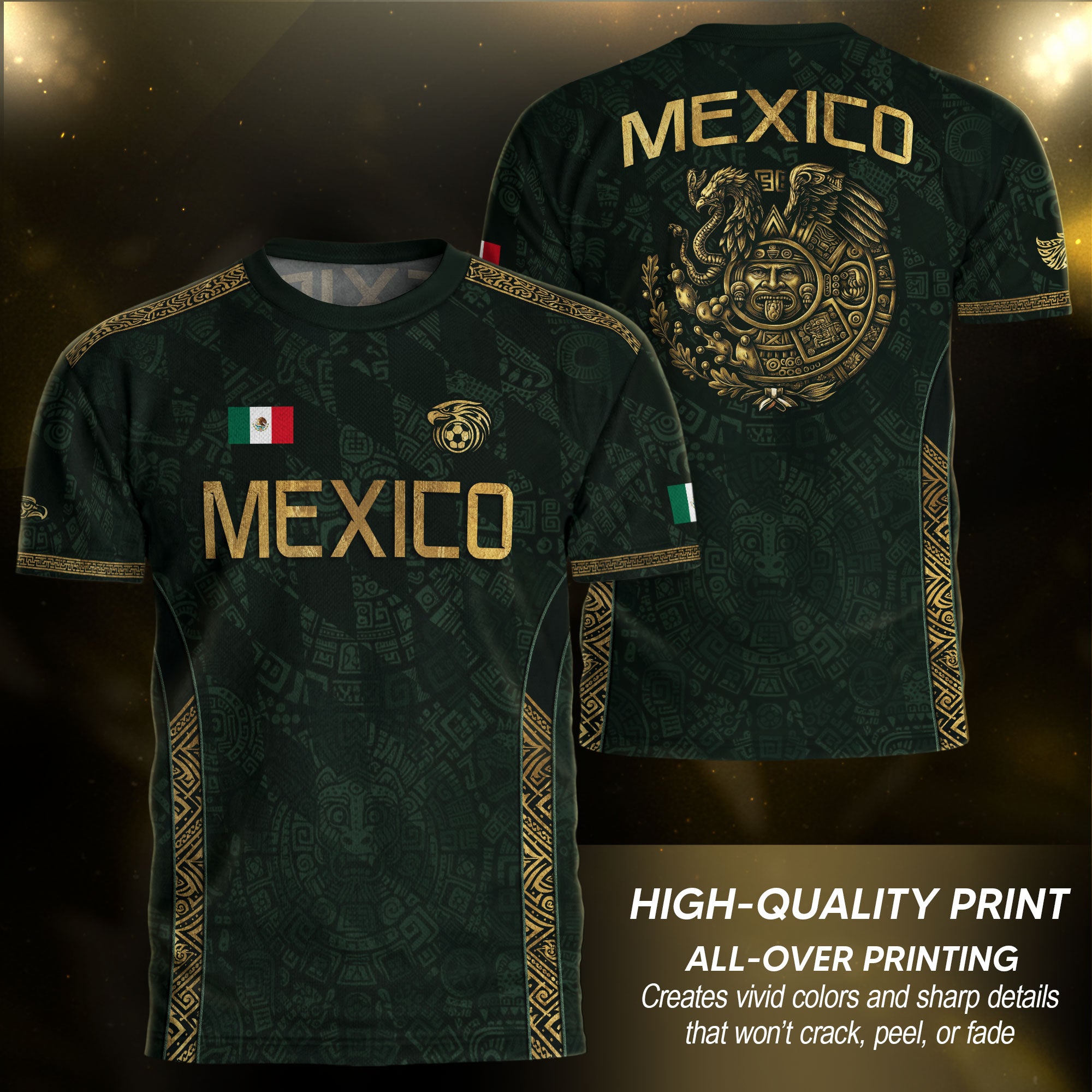 Mexico Heritage Soccer Jersey Green Gold, Cultural Legacy and National Pride Design