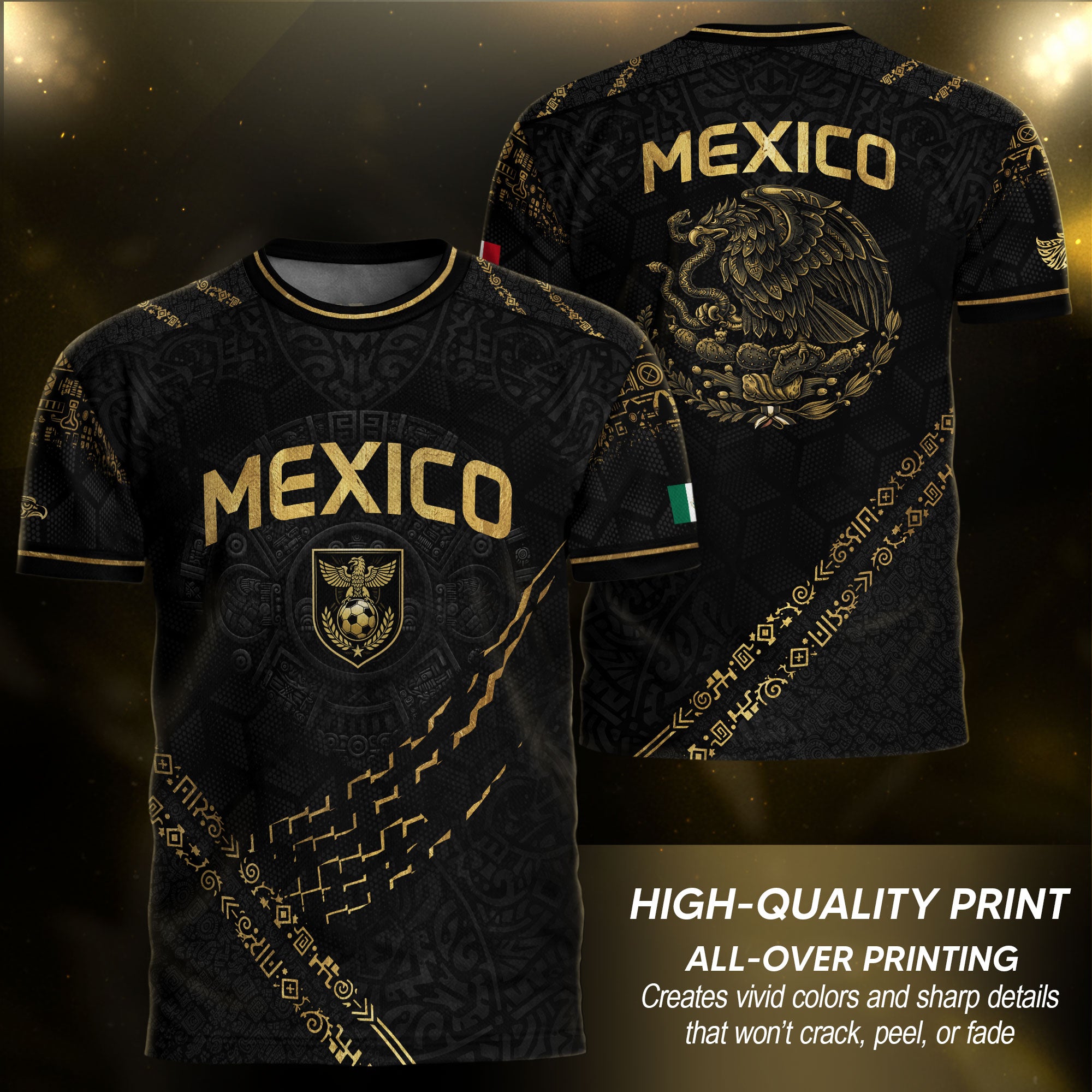 Mexico Cultural Pride Soccer Jersey Black Gold, Legacy Beyond the Game