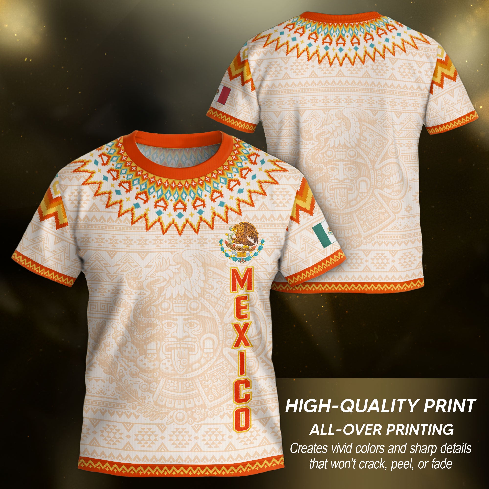 Beige Mexico Soccer Jersey Kids Set Aztec Calendar Mexican Youth Football Shirt Shorts