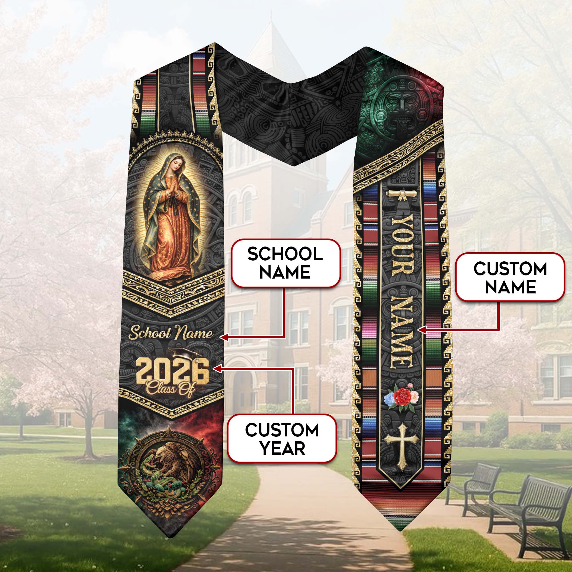 Personalized Mexican Graduation Stole 2026 Custom Graduation Sash Mexico Graduation Stoles
