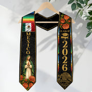 Class of 2026 Mexican Graduation Stole Mexican American Flag Sash for Graduation