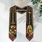 Graduation Stole Class of 2026 Mexico Aztec Eagle Guadalupe Premium Hispanic Sash