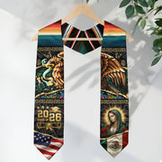 Mexican Graduation Stole 2026, Graduation Sash Mexico, Eagle Serpent Mexican Flag Stole, Mexico Graduation Sash