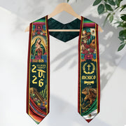 Mexico Graduation Stole 2026 Virgen de Guadalupe Sugar Skull Serape Cultural Design