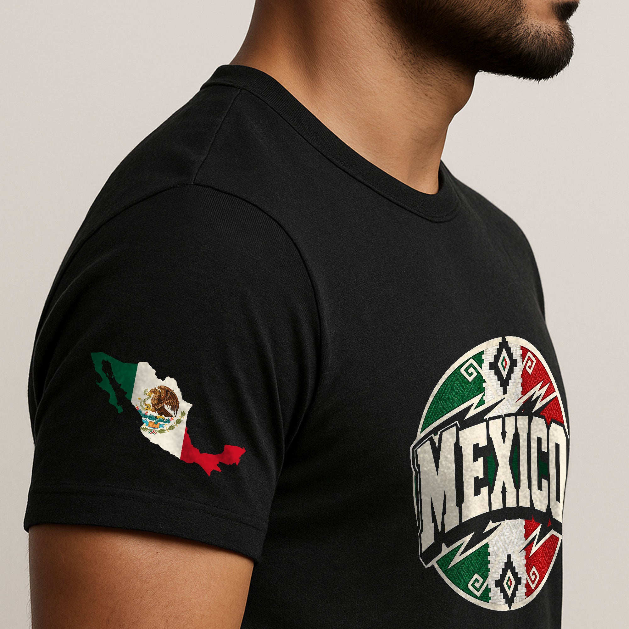 Mexico Graphic T-Shirt Cultural Flag Print Design Casual Short Sleeve Cotton Apparel
