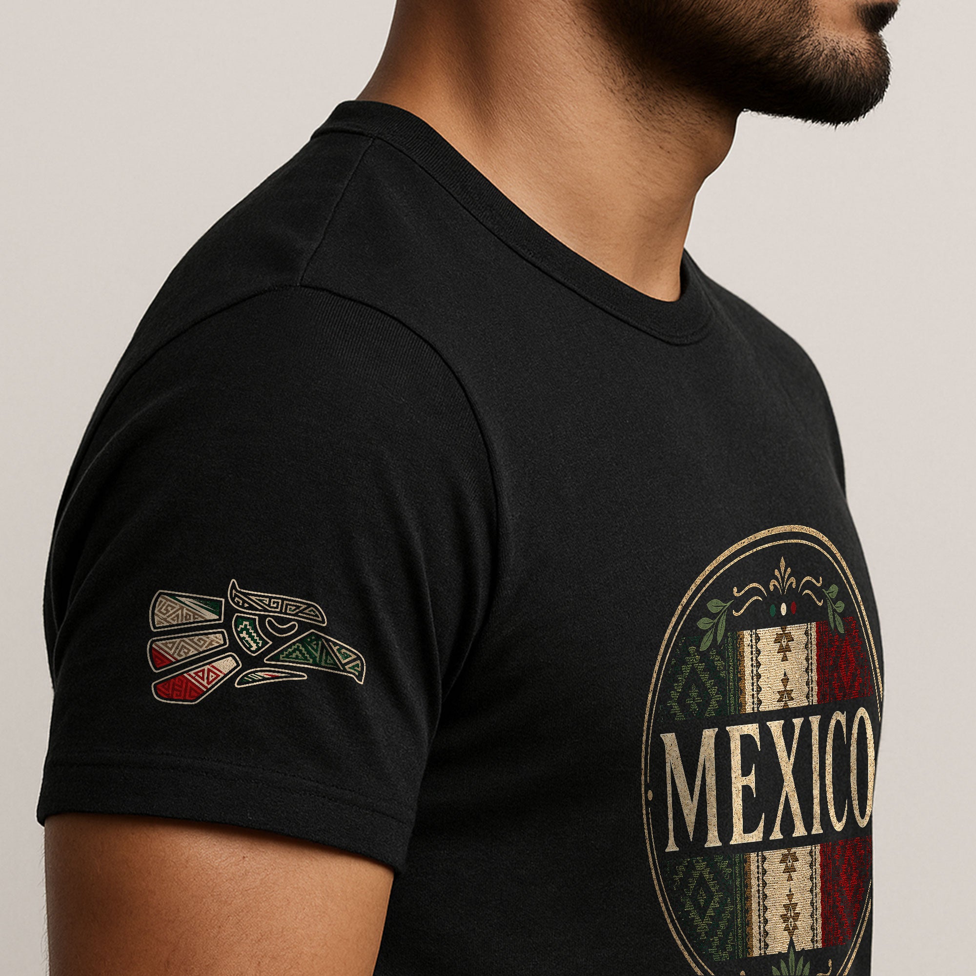 Mexico Graphic T-Shirt Vintage Cultural Pattern Design Casual Cotton Short Sleeve Apparel
