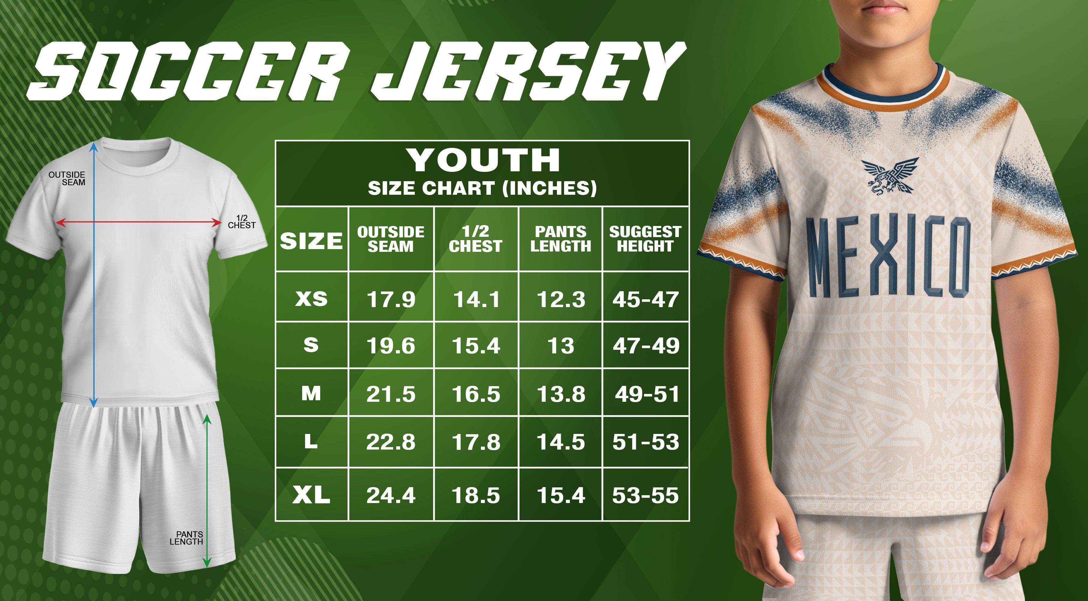 Mexico Soccer Jersey Kids Aztec Eagle Cream Beige Youth Football Shirt Training Apparel