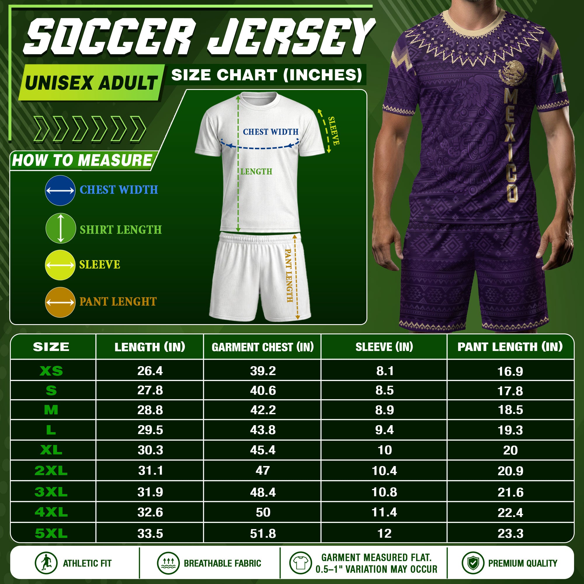 Mexico Heritage Soccer Jersey, Purple Gold Aztec Calendar Design Sports Jersey for Men