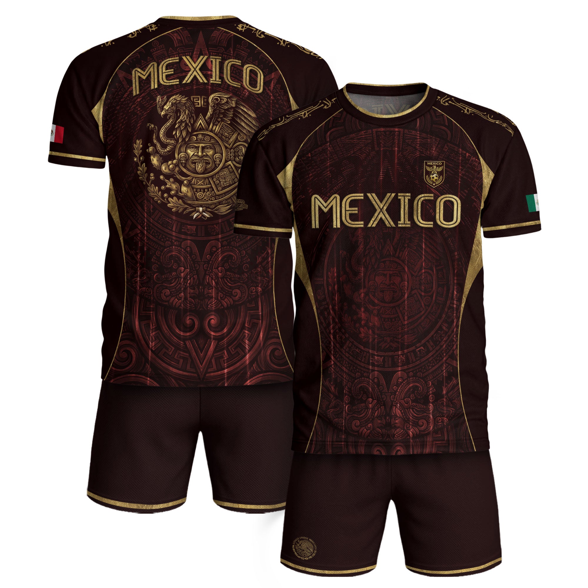 Mexico National Heritage Soccer Jersey Red Gold, Timeless Pride and Tradition