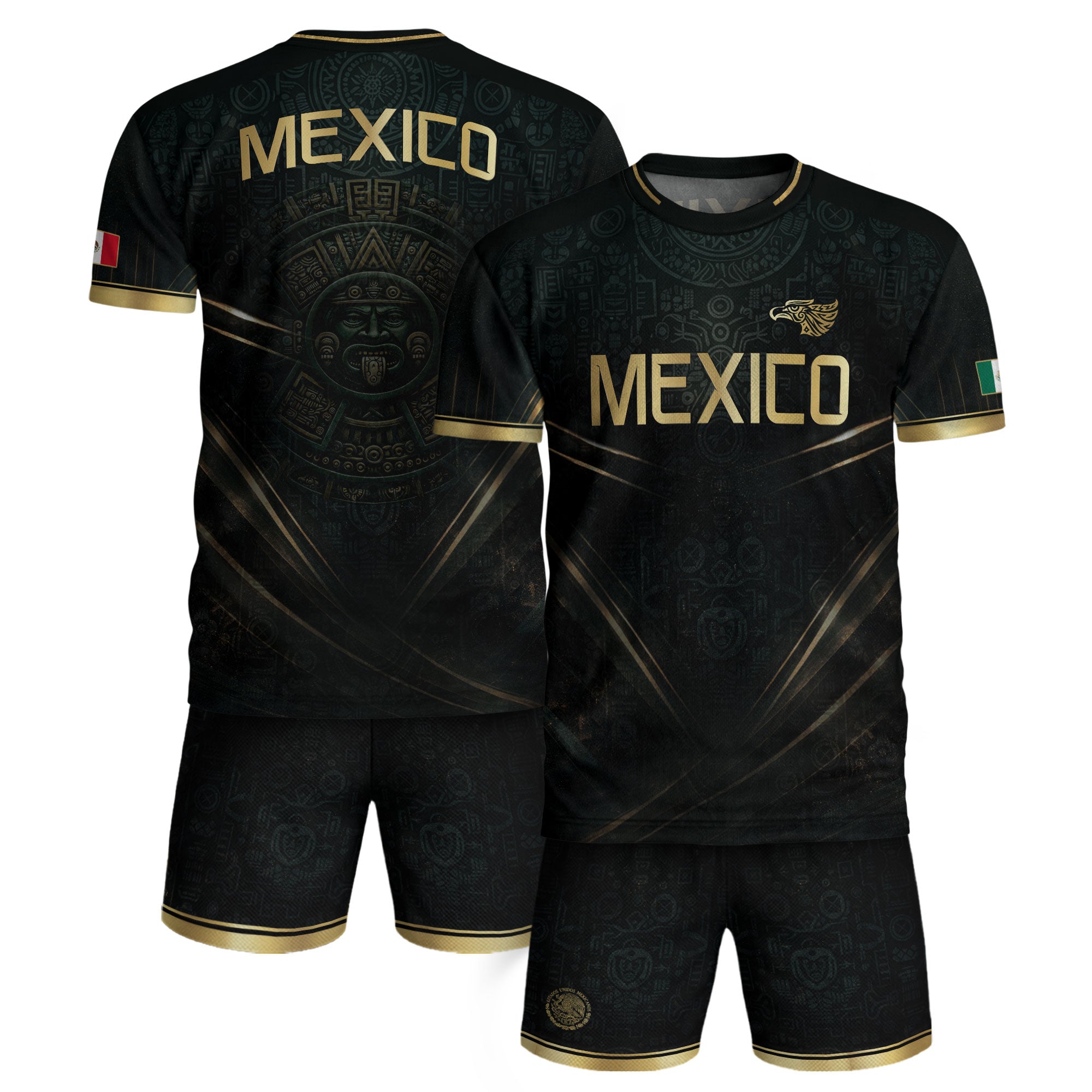 Mexico Heritage Football Jersey Black Gold, Tradition Meets Modern Expression