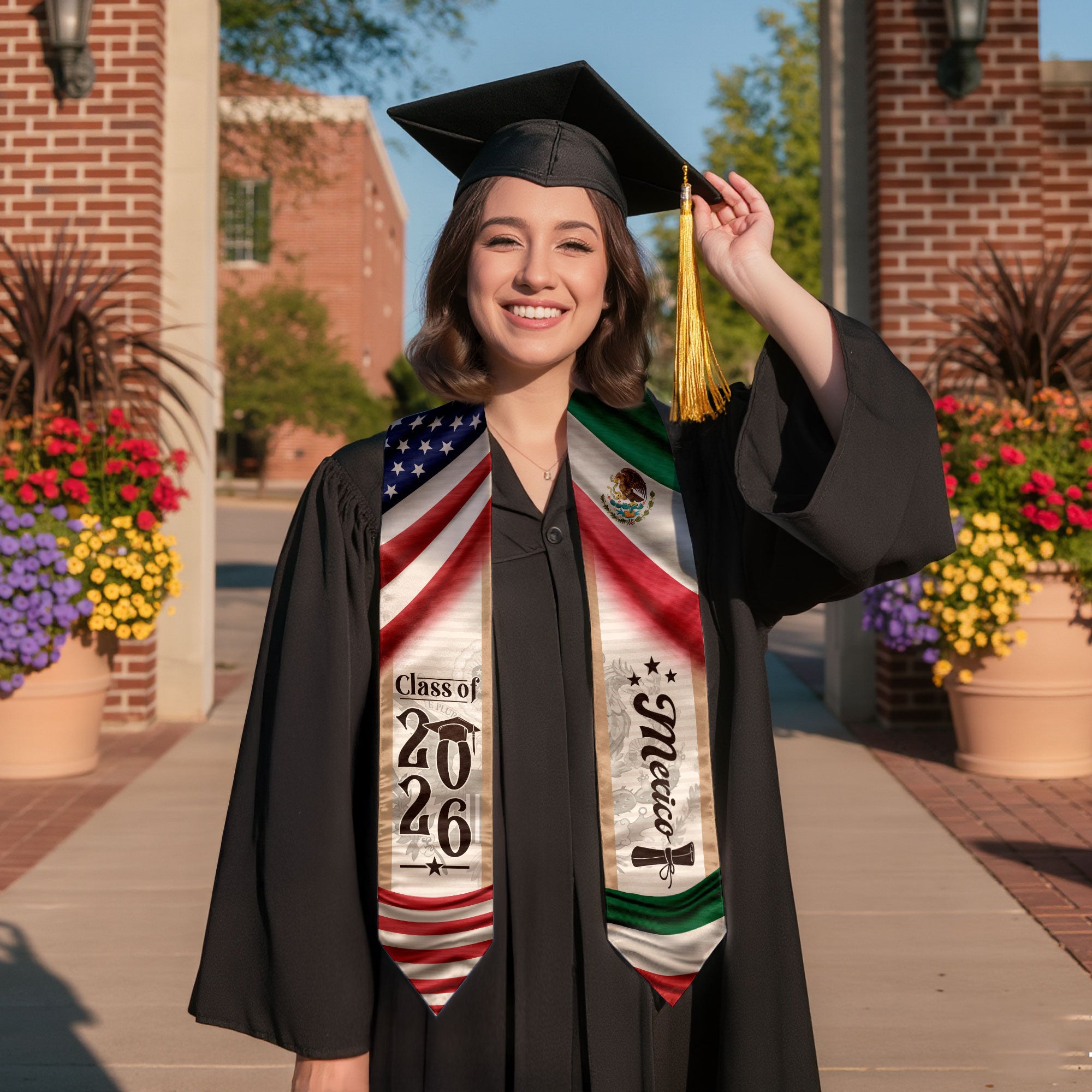 Mexican Graduation Sash Mexico 2026, Stole for Graduate Ceremony