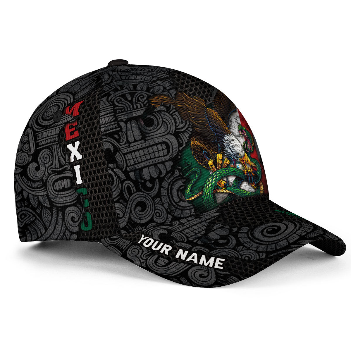 Custom Mexico Flag Eagle Serpent Aztec Heritage Pride Power Roots Hat