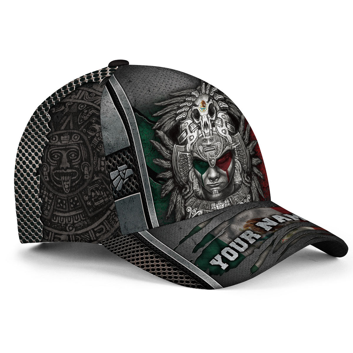 Custom Mexico Aztec Warrior Skull Eagle Heritage Pride Power Roots Hat