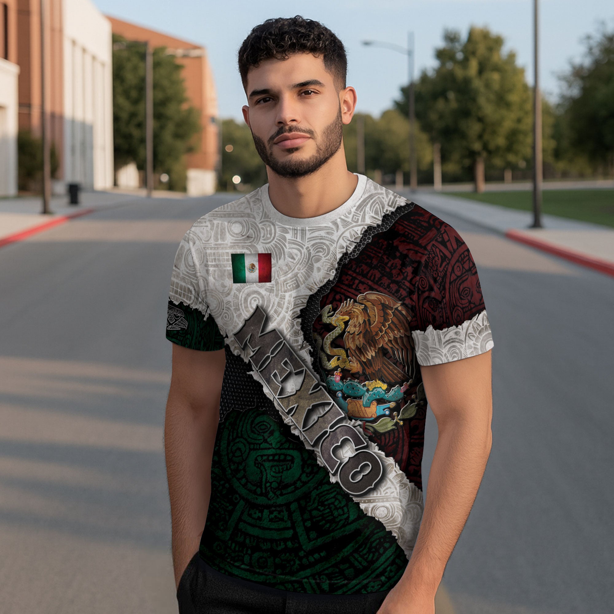 Mexico Flag Aztec Eagle Heritage Pride Warrior Legacy Shirt