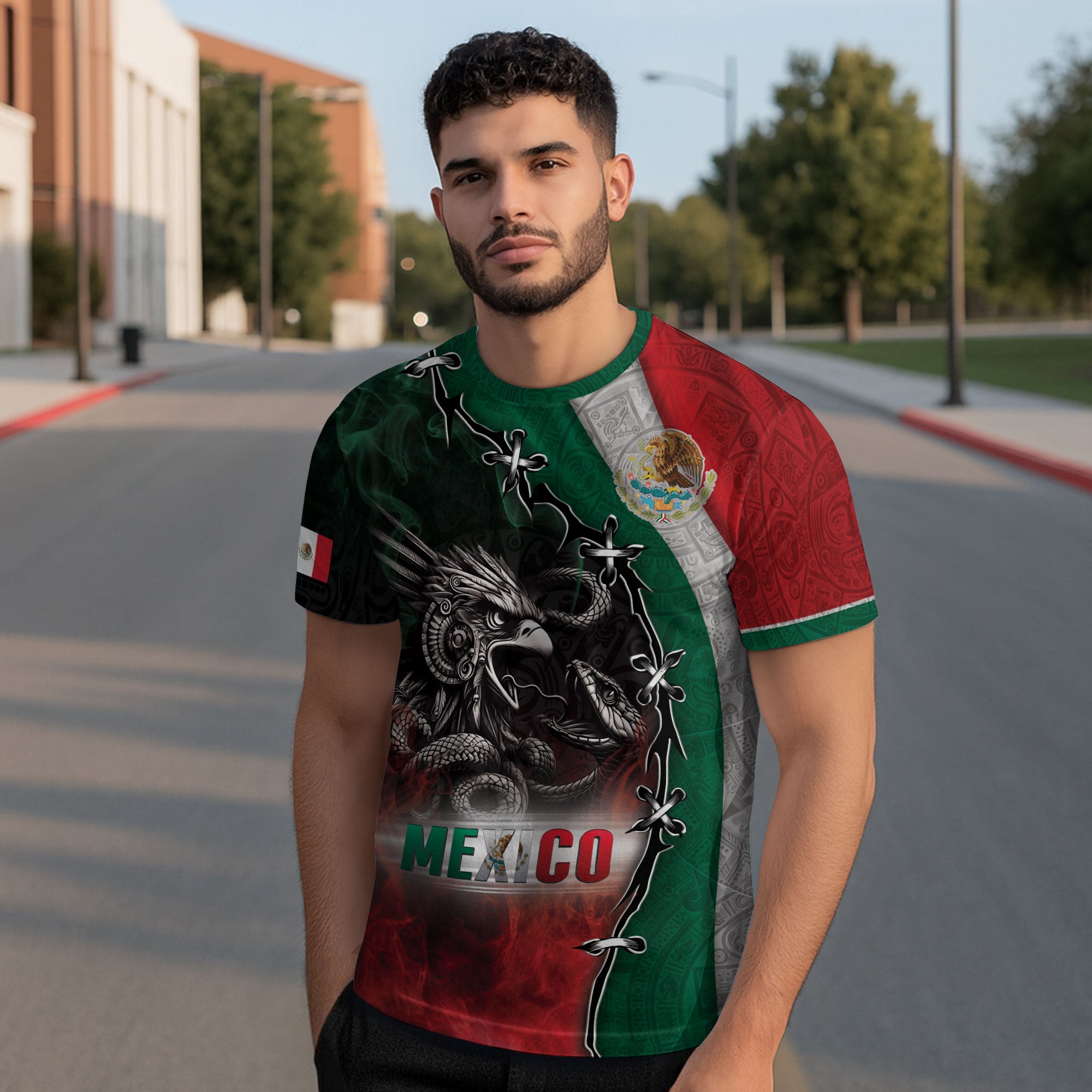 Mexico Flag Eagle Aztec Warrior Heritage Pride Spirit Legacy Shirt