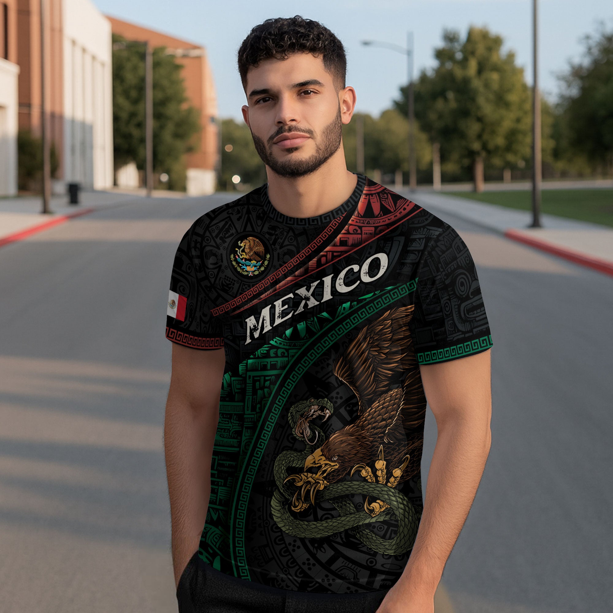 Mexico Flag Aztec Eagle Warrior Heritage Pride Spirit Legacy Shirt