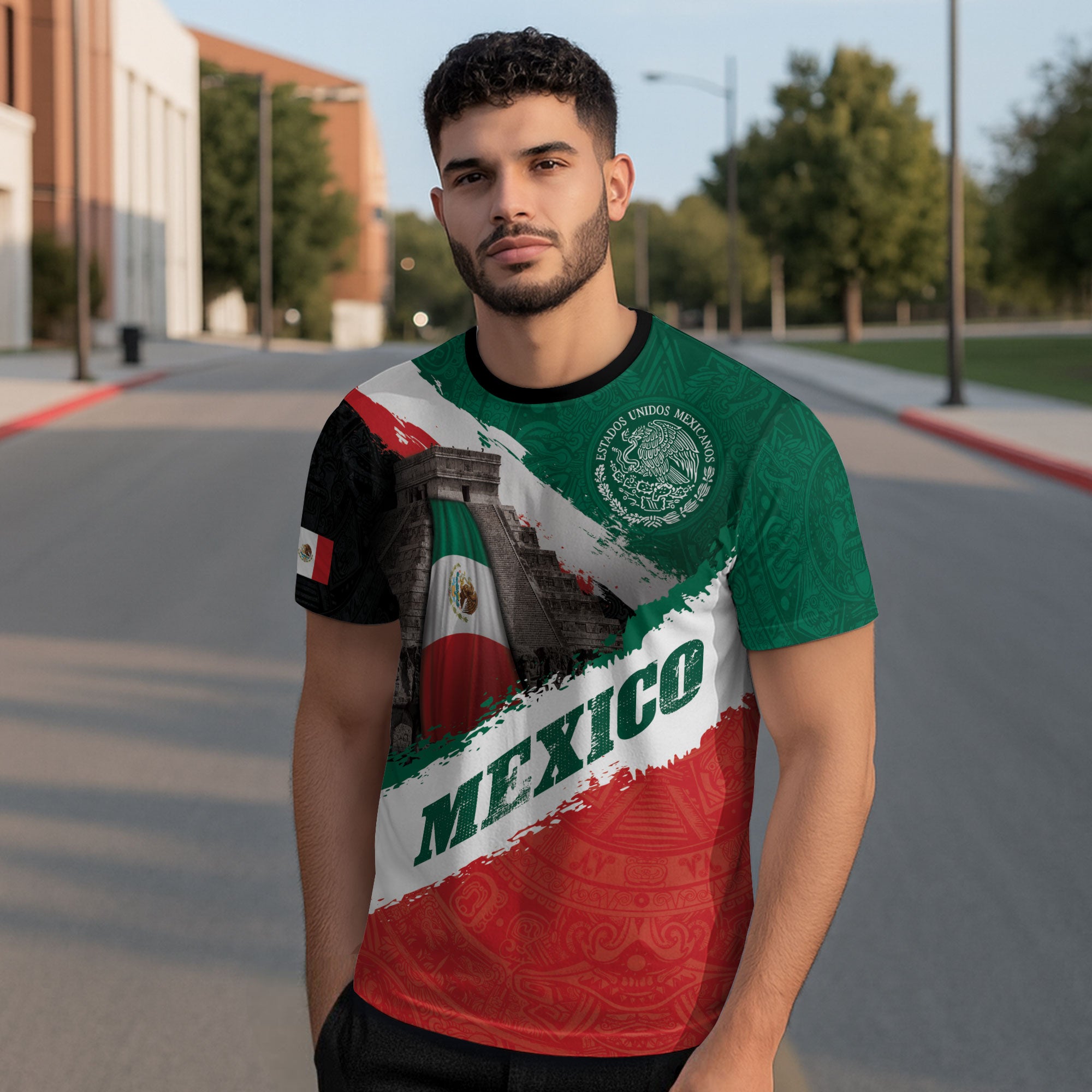 Mexico Flag Pyramid Eagle Aztec Heritage Pride Warrior Spirit Shirt