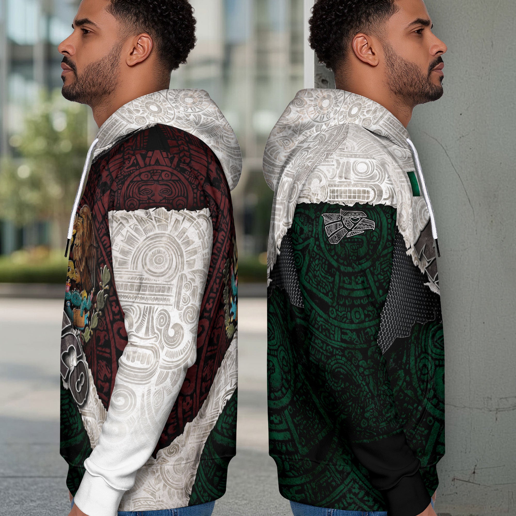 Mexico Flag Eagle Aztec Heritage Pride Warrior Legacy Culture Hoodie