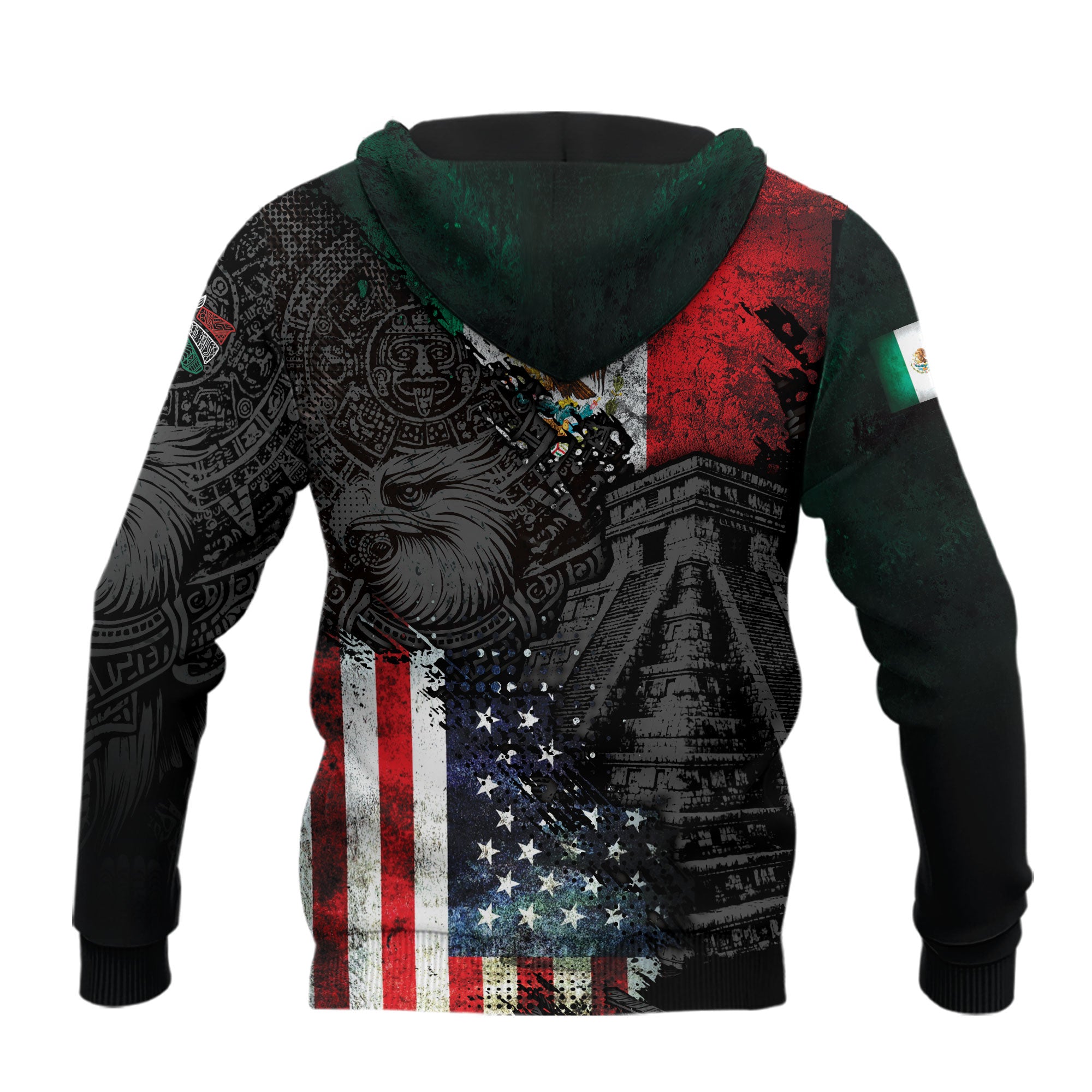 Mexico USA Flag Eagle Aztec Heritage Pride Unity Legacy Hoodie