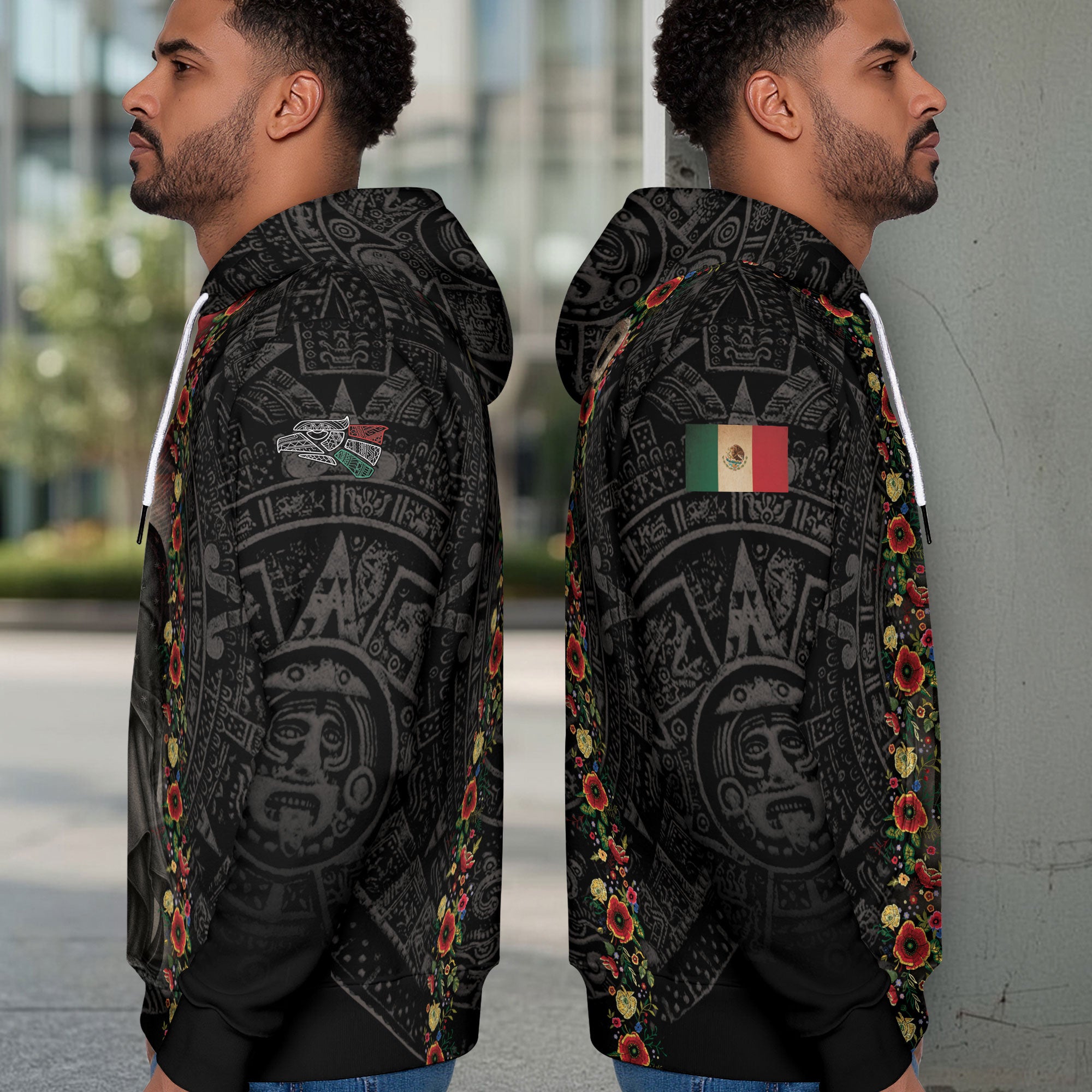 Virgin of Guadalupe Mexican Flag Aztec Faith Heritage Hoodie