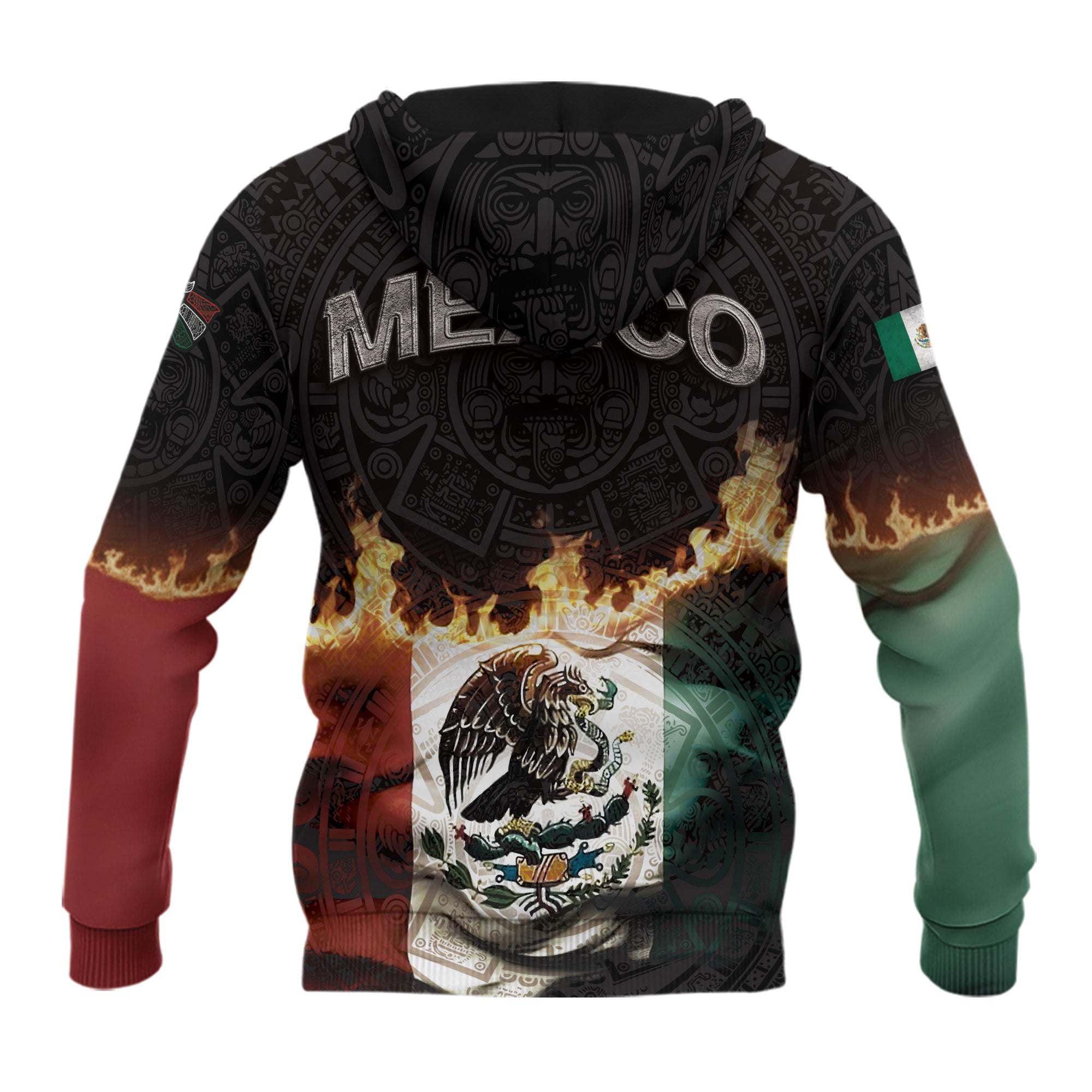 Mexico Flag Guadalupe Eagle Heritage Flame Faith Warrior Pride Hoodie