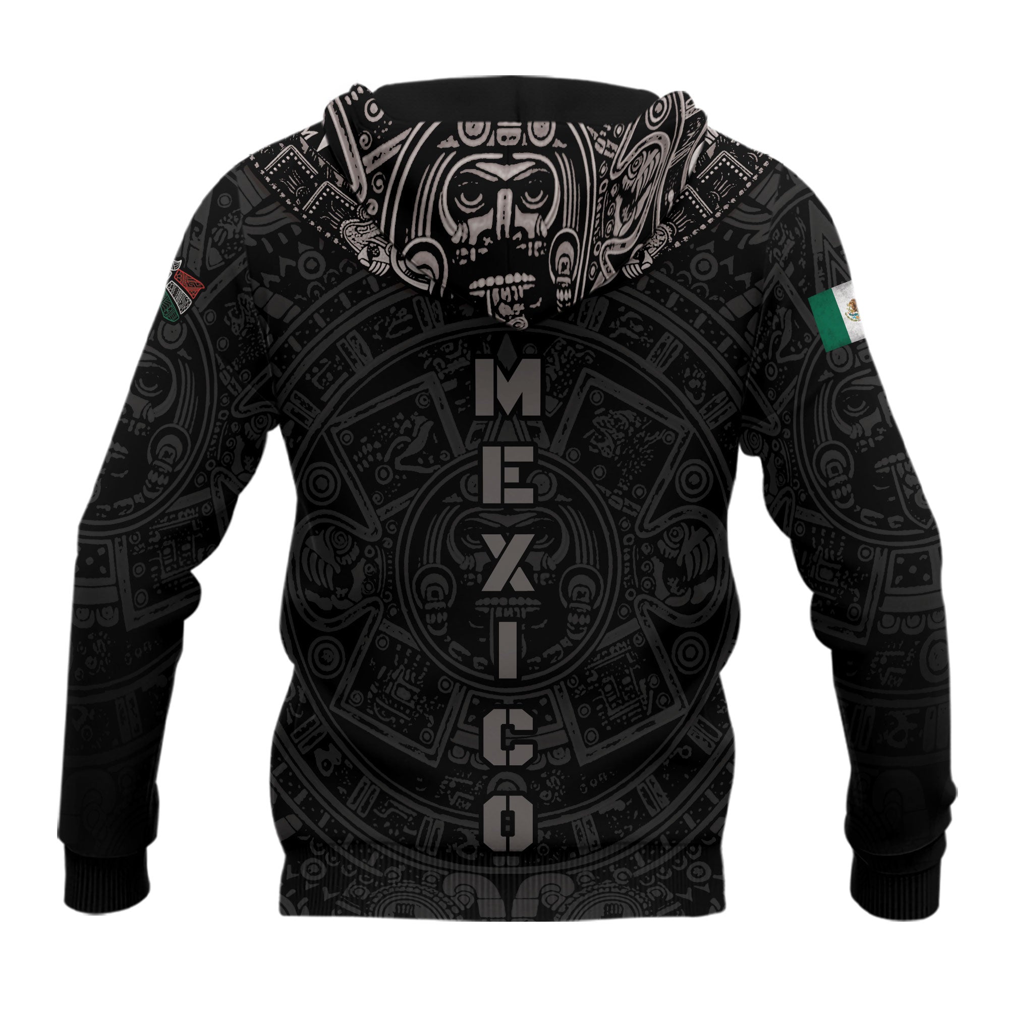 Mexico Aztec Sunstone Calendar Ancient Symbol Heritage Warrior Pride Hoodie