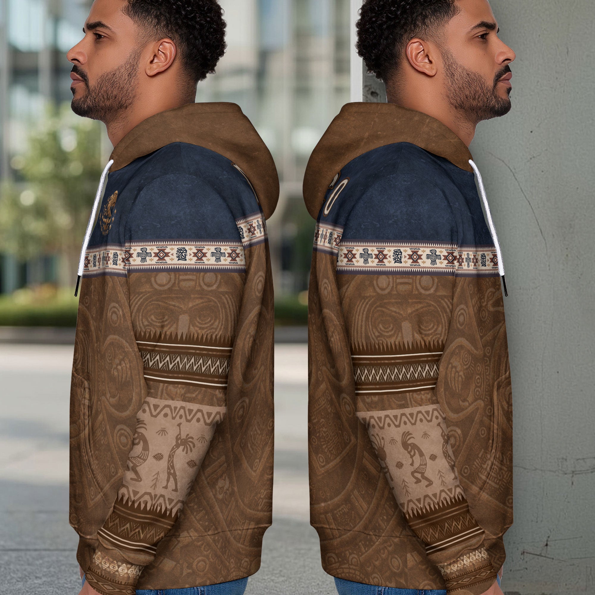 Aztec Mexican Tribal Heritage Symbol Graphic Art Design Mens Hoodie