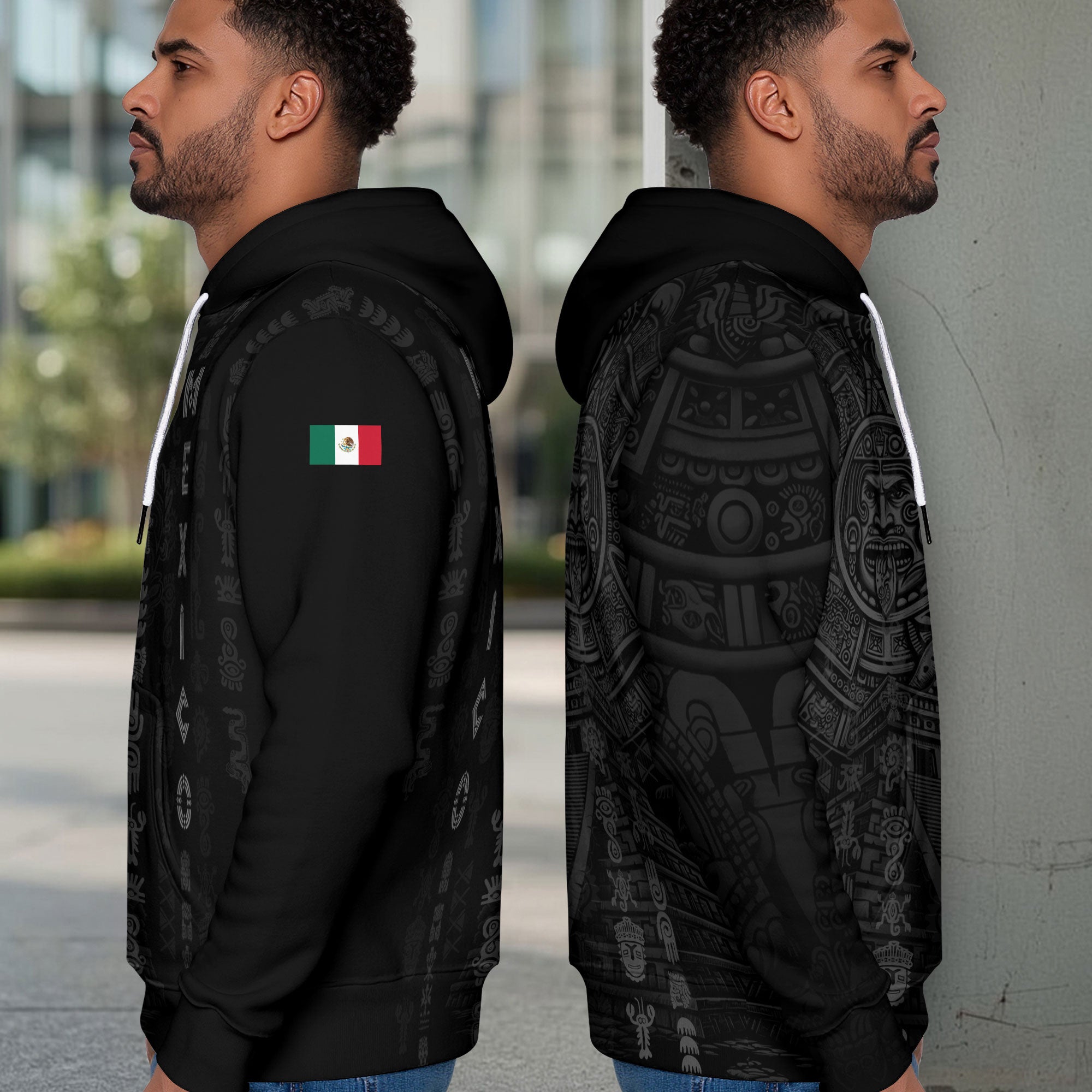 Mexican Aztec Calendar Pyramid Tribal Mens Sudadera De Mexico Heritage Hoodie