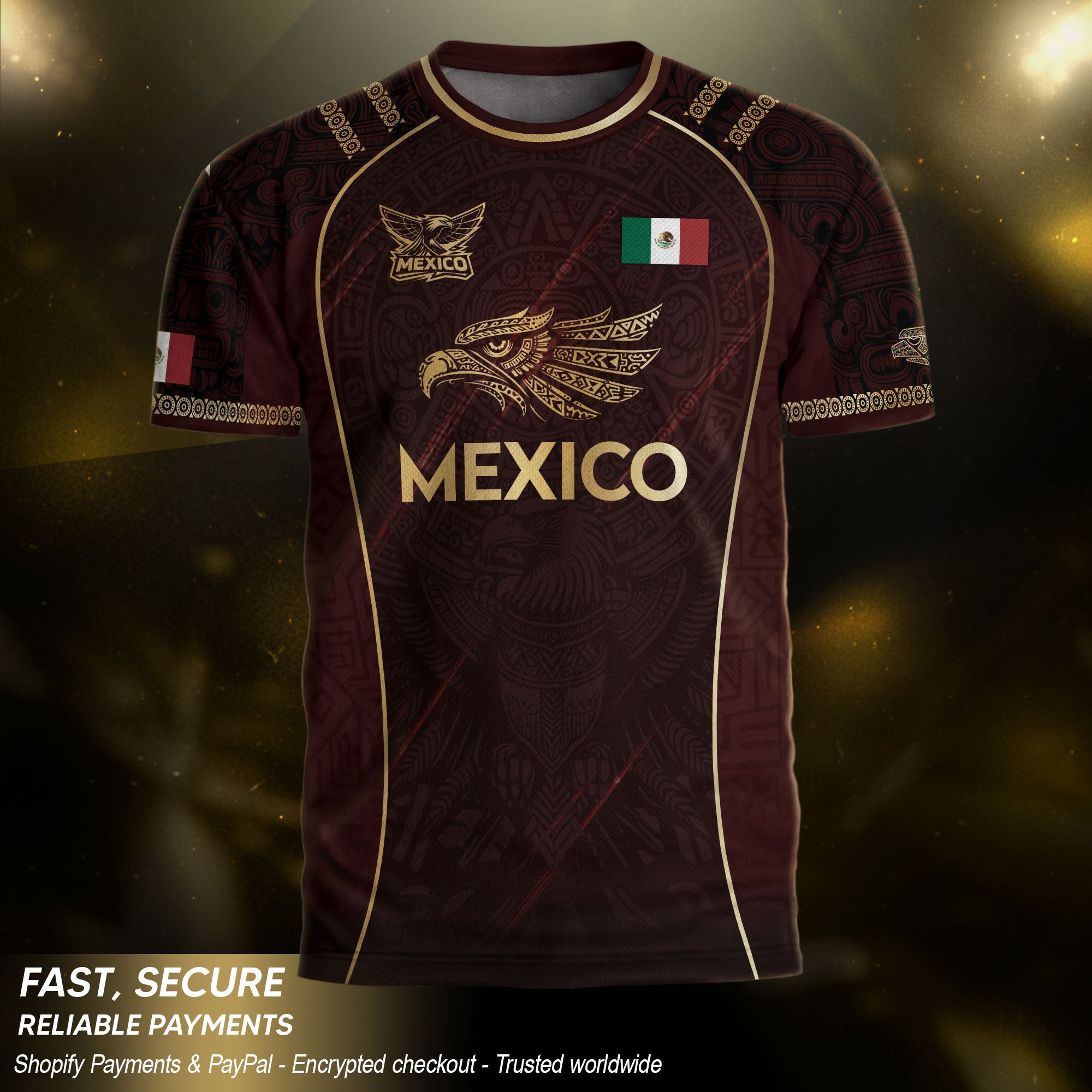 Mexico Cultural Heritage Soccer Jersey Red And Gold, Pride Beyond the Game