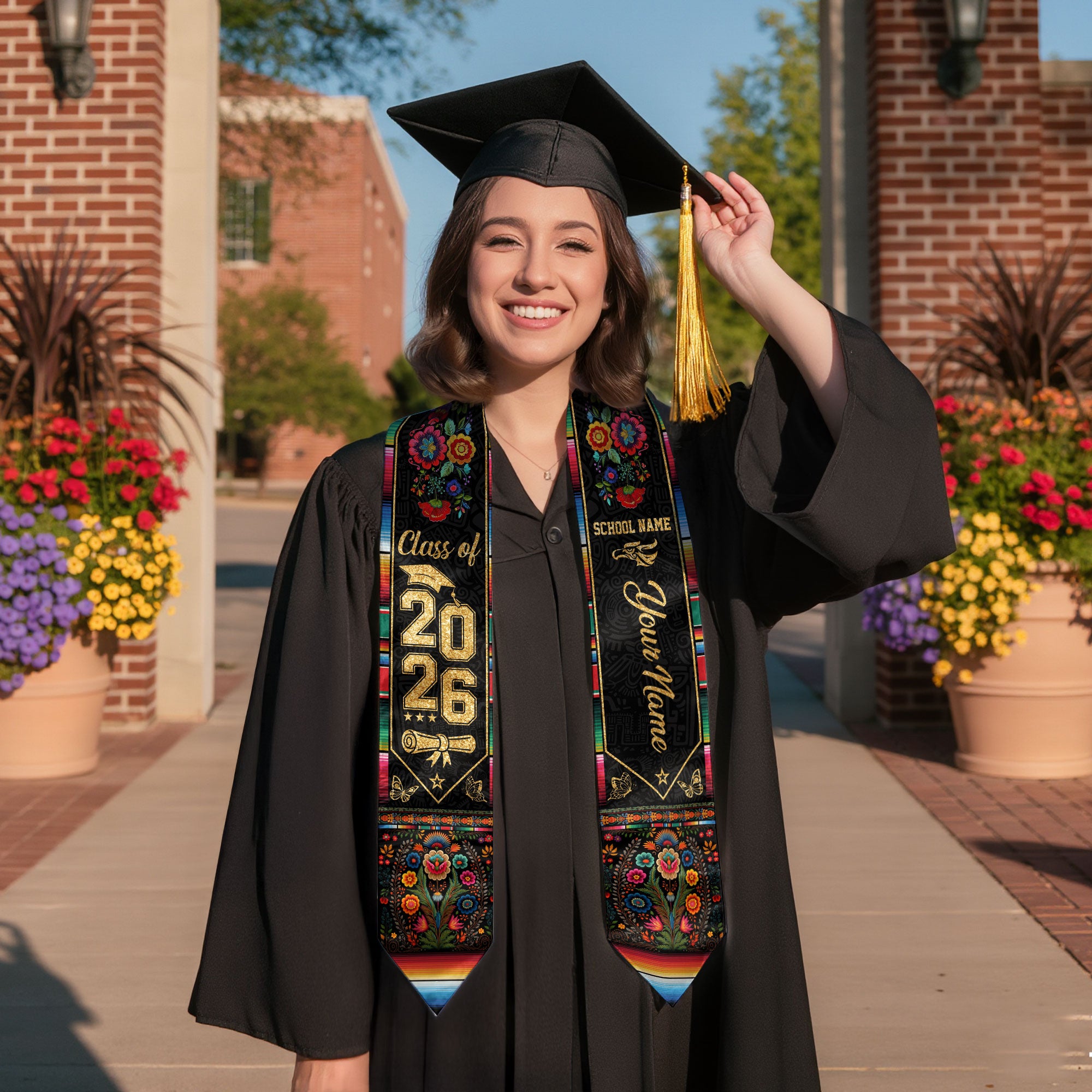 Mexican Graduation Stole Custom 2026 Mexican Graduation Sash, Mexican Stoles for Graduation