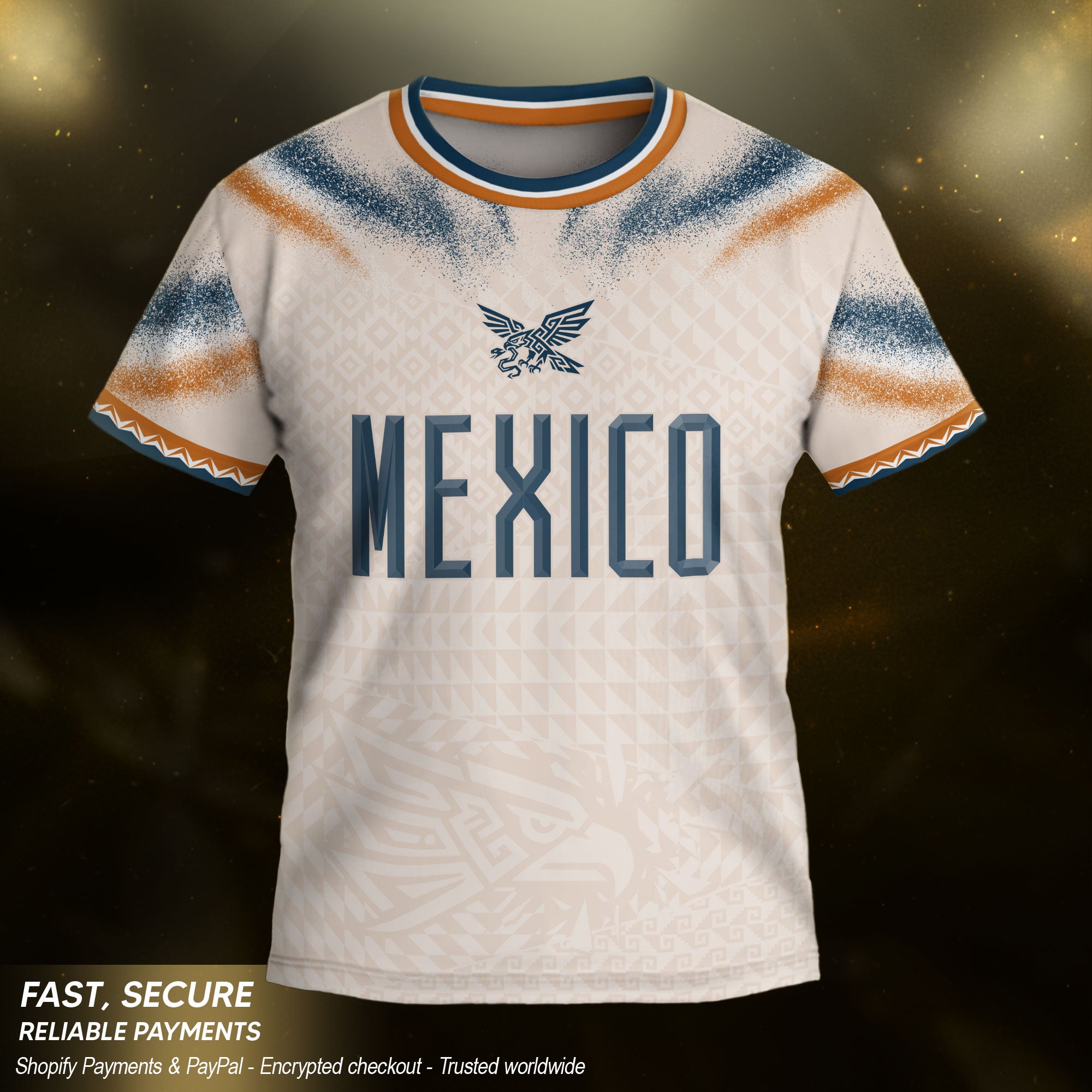 Mexico Soccer Jersey Kids Aztec Eagle Cream Beige Youth Football Shirt Training Apparel