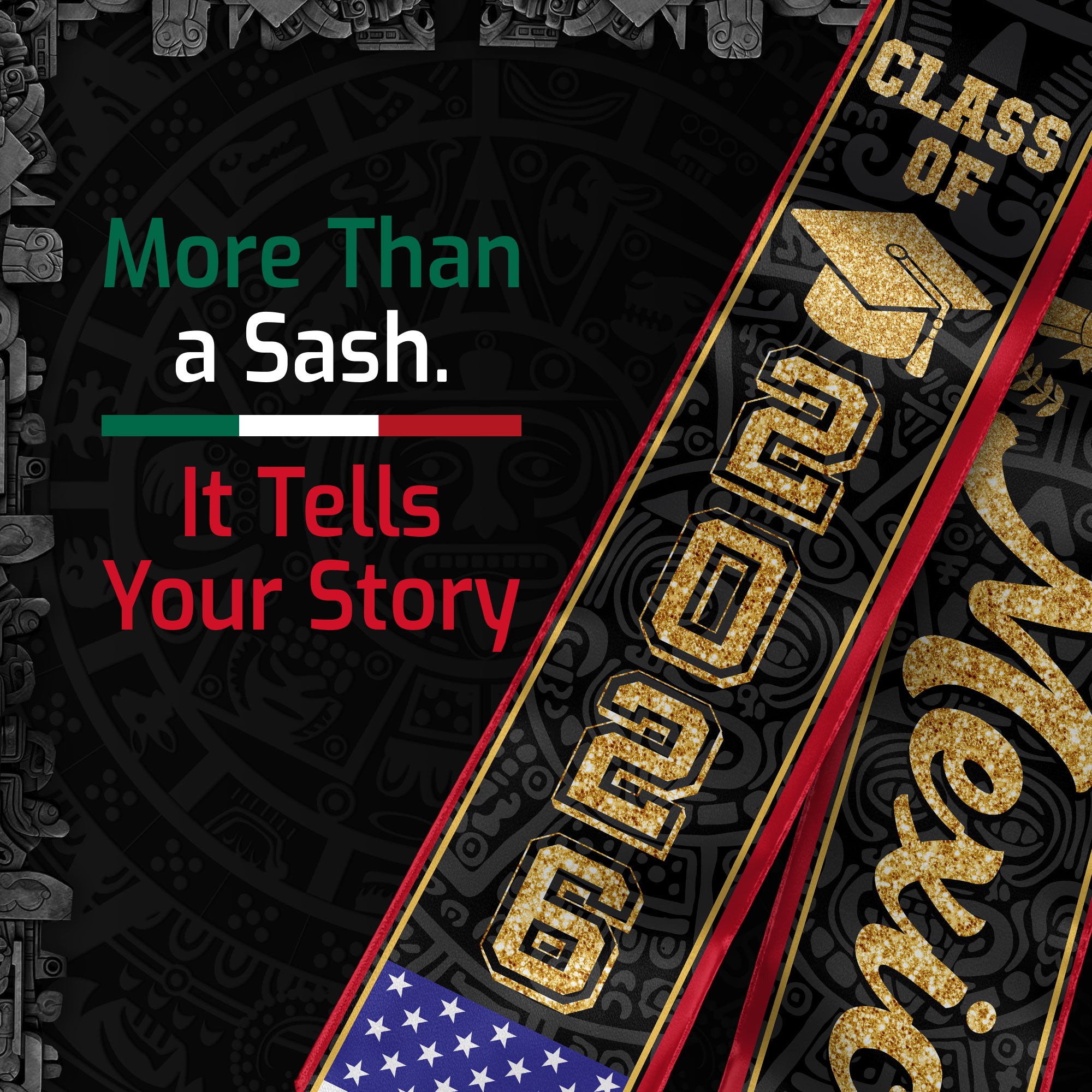 Mexico Stole 2026 Graduation, Mexican Sash for Graduation Ceremony, Class of 2026 Gift