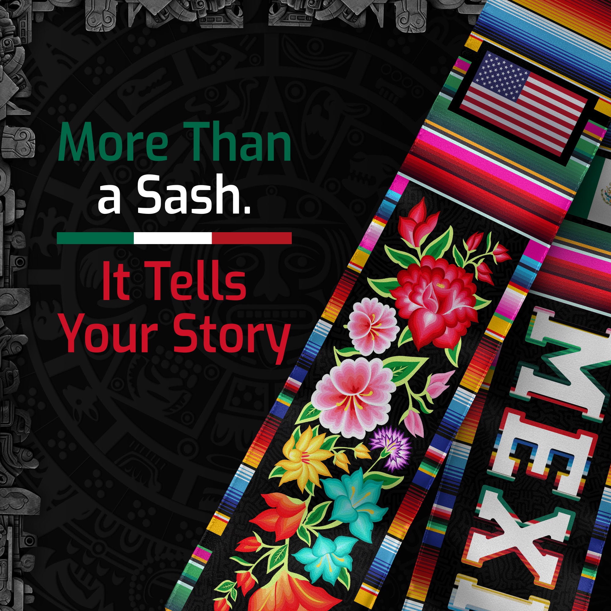 Mexican Class of 2026 Sash, Mexico Graduation Stole for Ceremony, Senior 2026